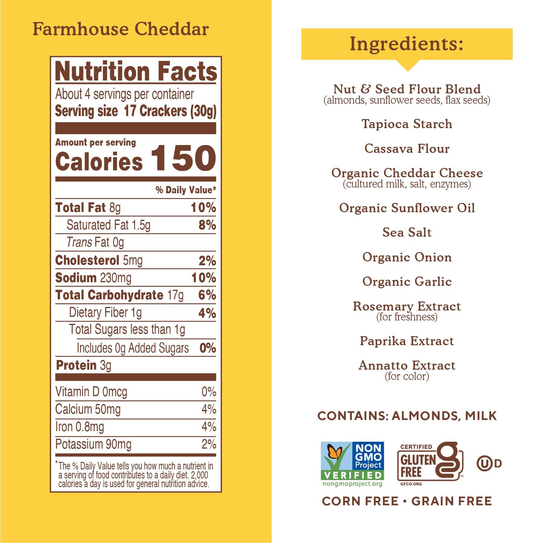 Simple Mills Almond Flour Crackers, Farmhouse Cheddar Snack Packs - Gluten Free, Healthy Snacks, 4.9 Ounce (Pack of 1) - Image 3