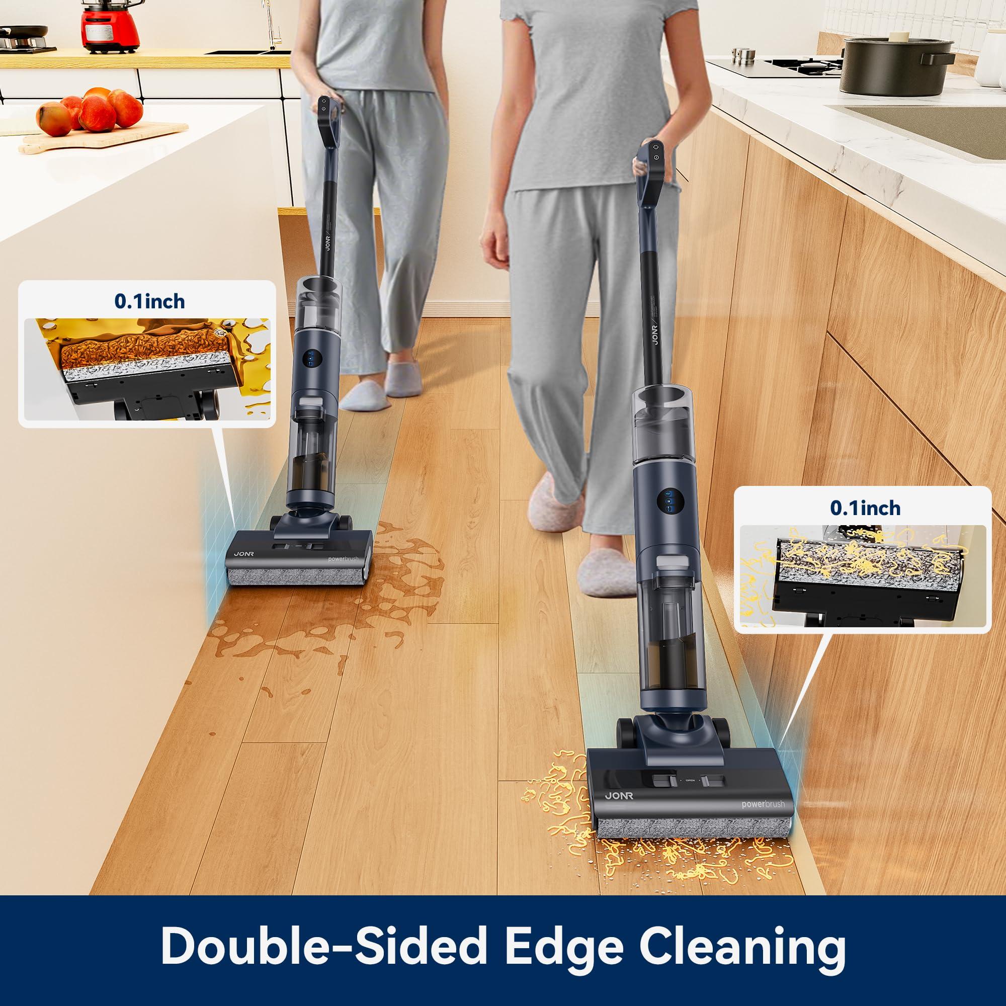 JONR ED12 PRO Wet Dry Dual-use Vacuum Cleaner,An Intelligent Vacuum Cleaner Suitable for Hard Floors,Three Sided Cleaning,Hot Water Self-Cleaning,Hot Air Drying,850ml Water Tank, Easy to Clean Hair - Image 4