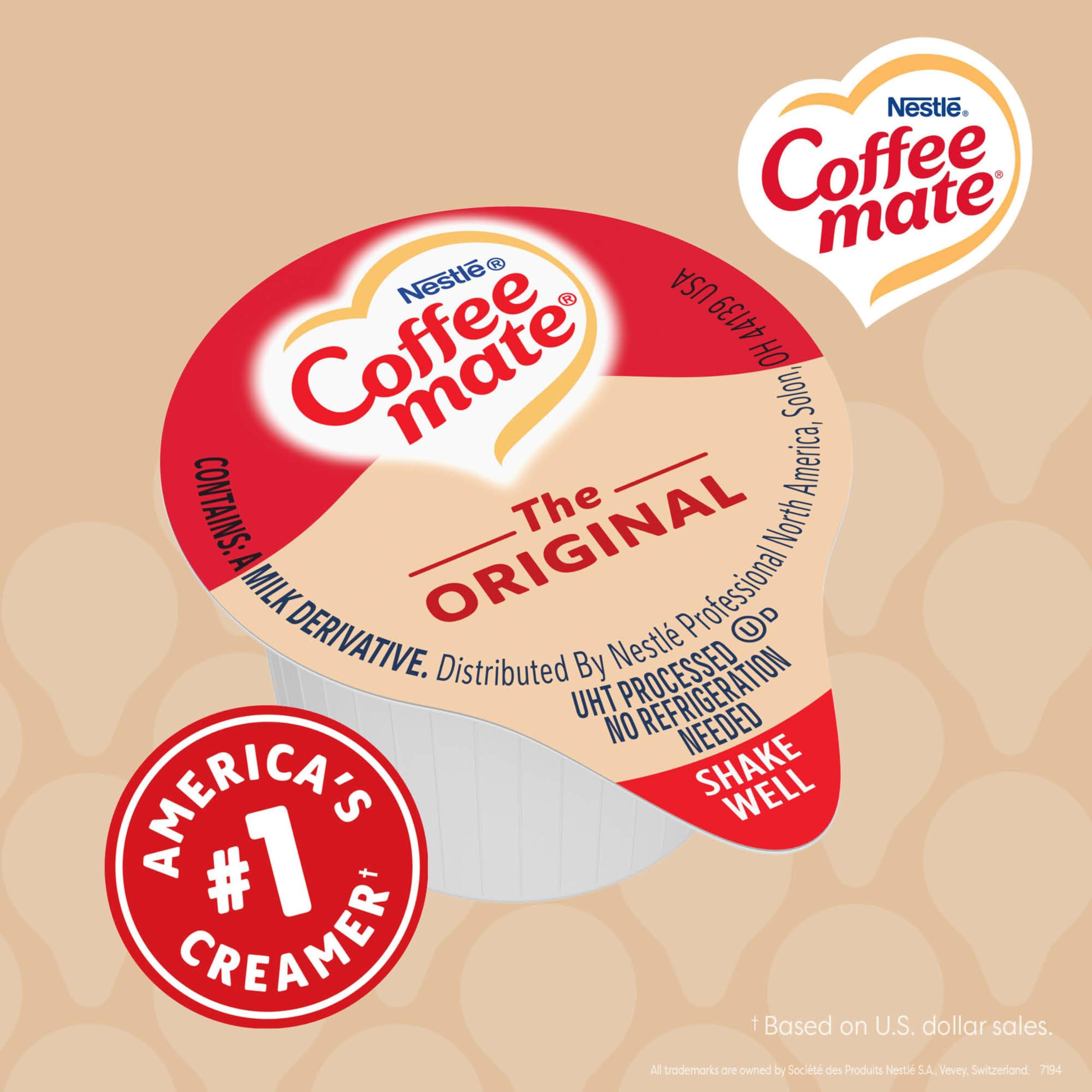 Nestle Coffee mate Coffee Creamer, Original, Liquid Creamer Singles, Non Dairy, No Refrigeration, 0.375 fl oz Tubs (Pack of 180) - Image 7