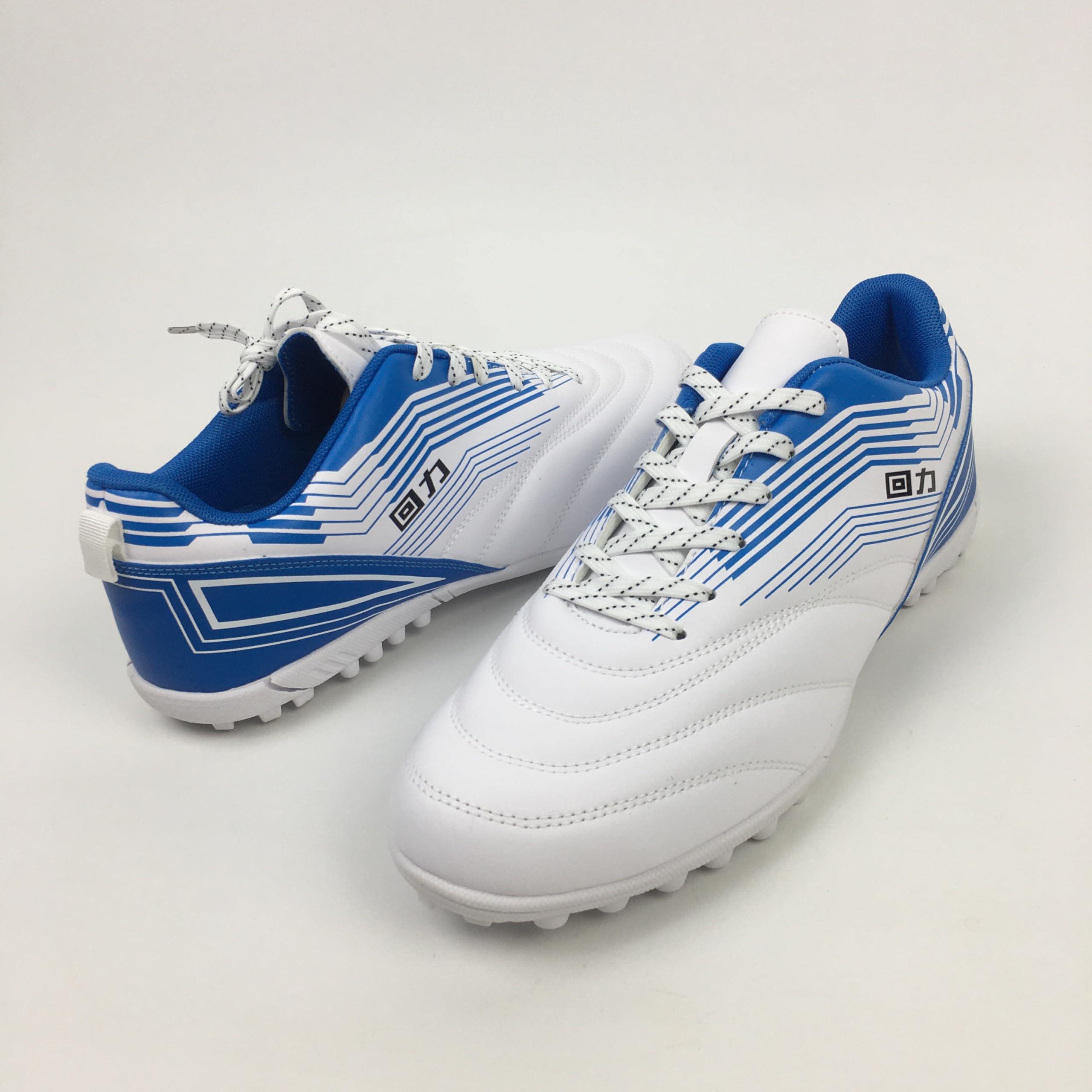 Men's Soccer Shoes Outdoor Turf Indoor Soccer Training Sneaker Football Boots Breathable Cleats (10 Blue White) - Image 4