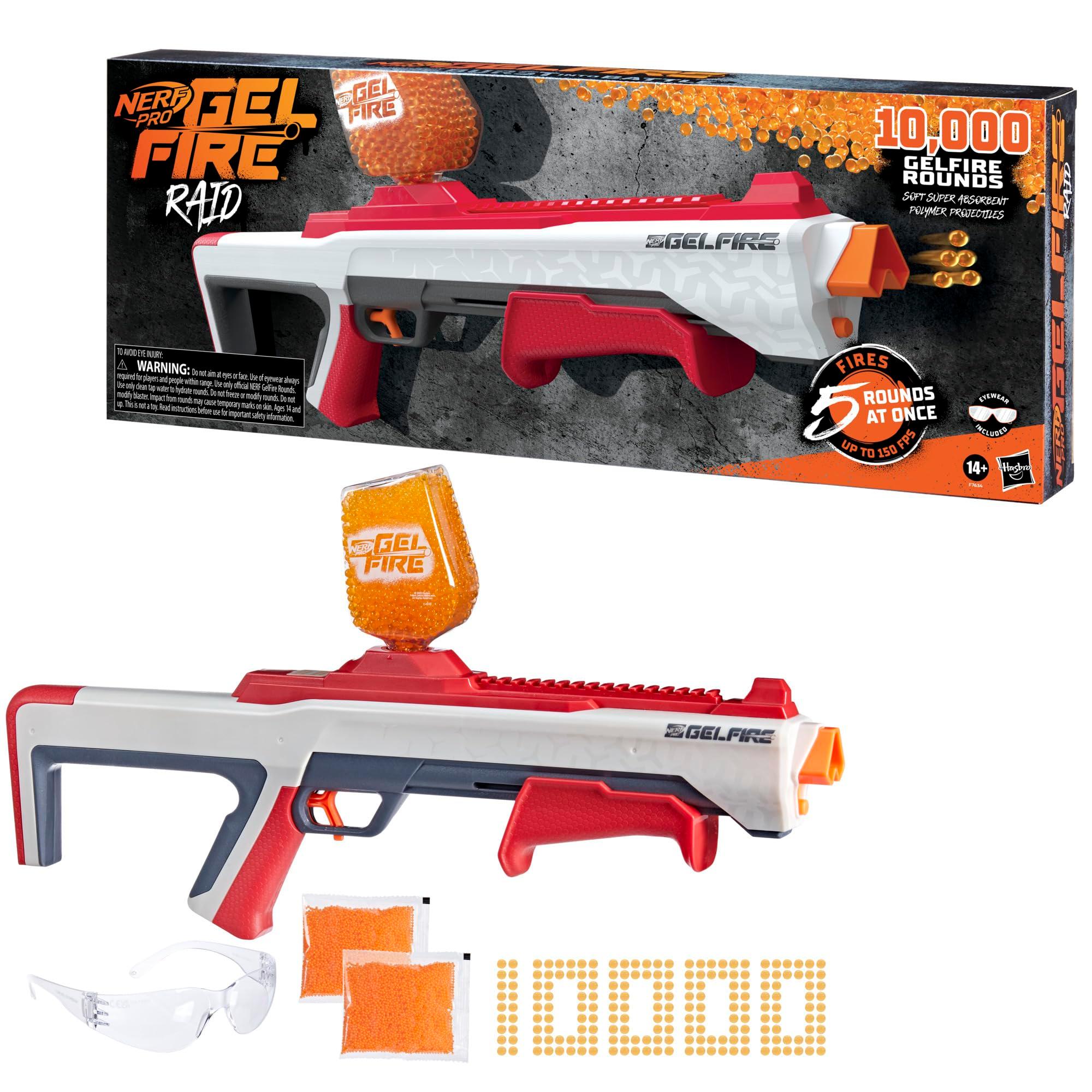 NERF Pro Gelfire Raid Blaster, Fire 5 Rounds at Once, 10,000 Gel Rounds, 800 Round Hopper, Eyewear, Toys for Teens Ages 14 & Up - Image 11