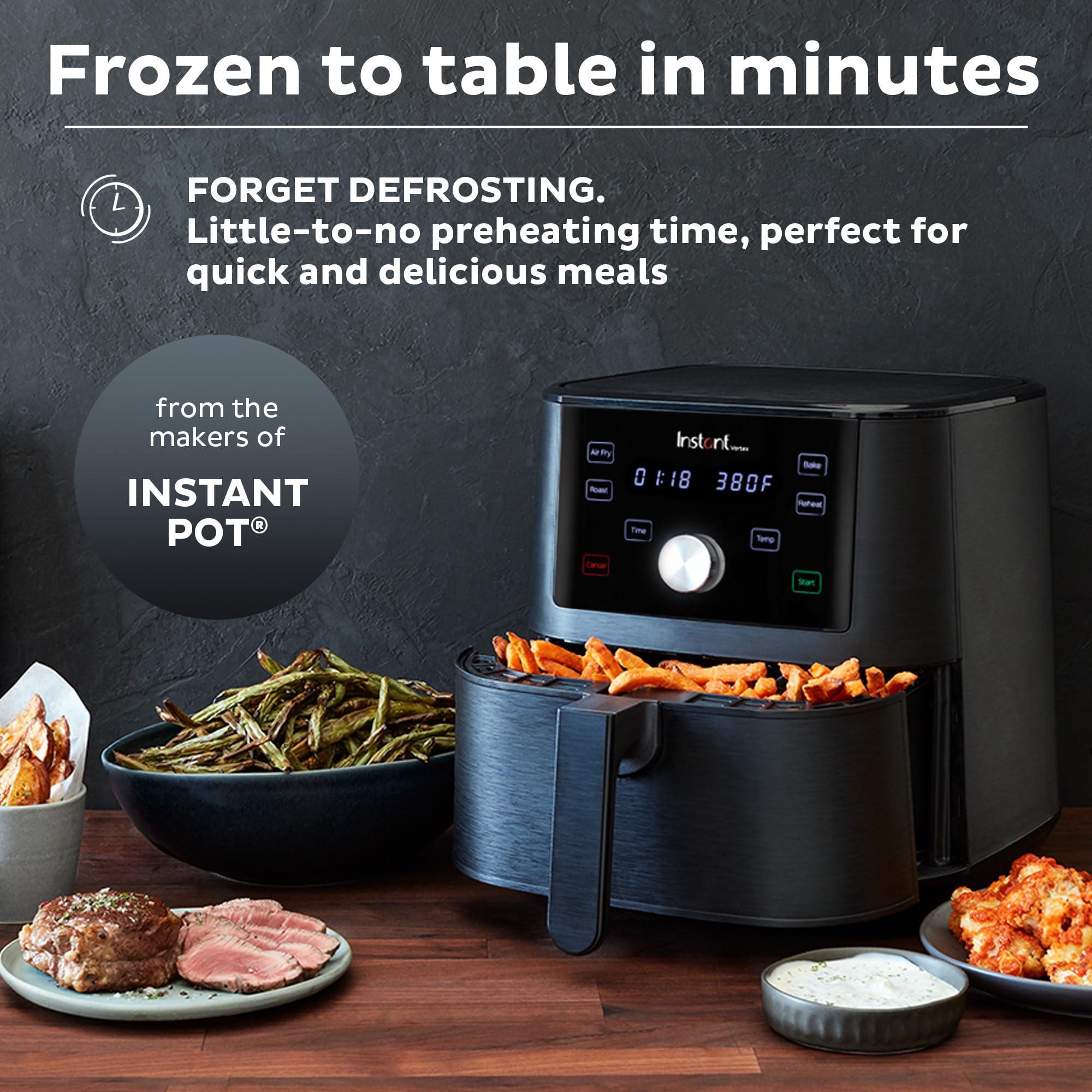 Instant Pot Vortex 6QT XL Air Fryer, 4-in-1 Functions that Crisps, Roasts, Reheats, Bakes for Quick Easy Meals, 100+ In-App Recipes, is Dishwasher-Safe, from the Makers of Instant Pot, Black - Image 7