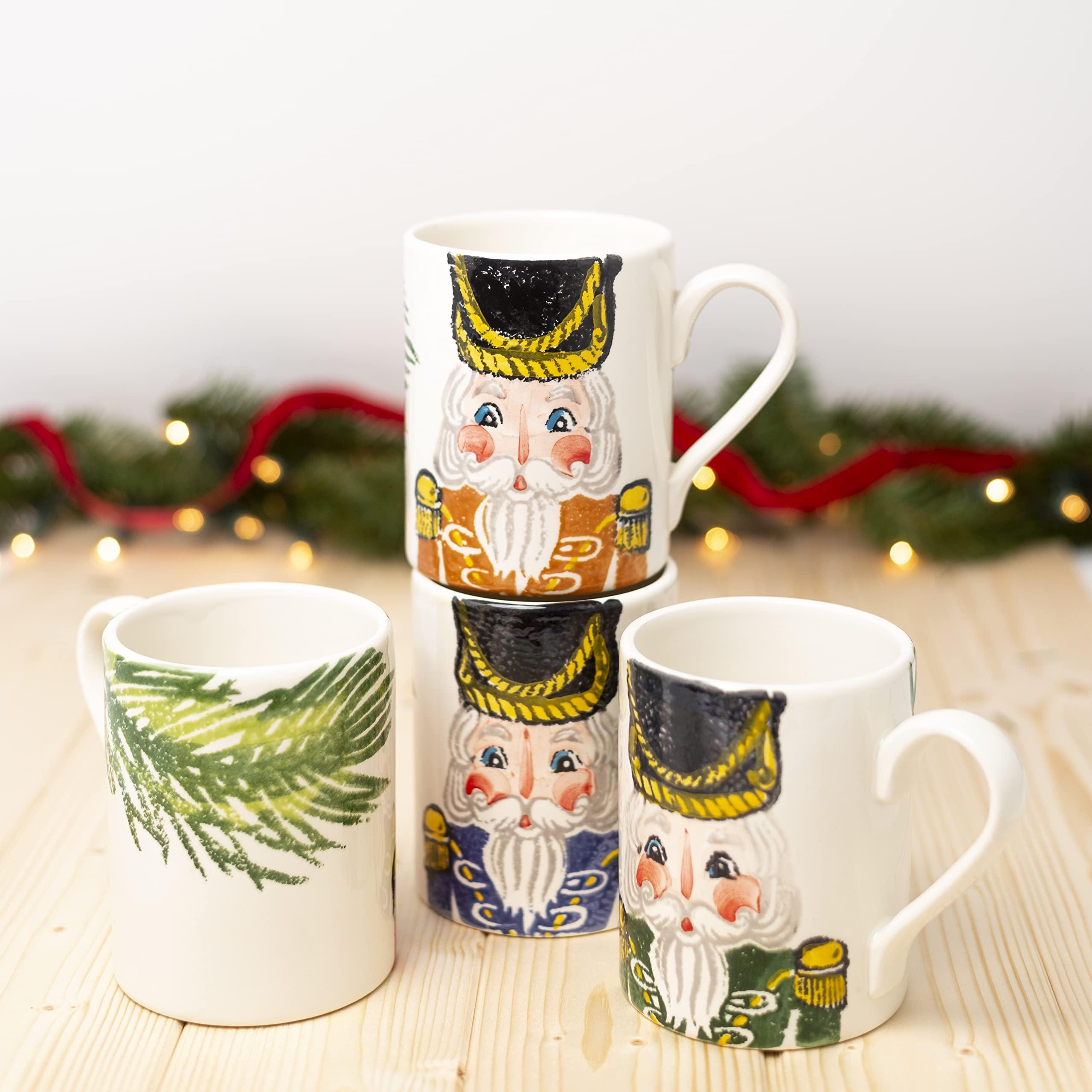 Vietri Nutcrackers Assorted Mugs Set of 4 14oz Terra Bianca Ceramic Coffee Cups Made in Italy - 4.5 Inch Multicolor - Image 2