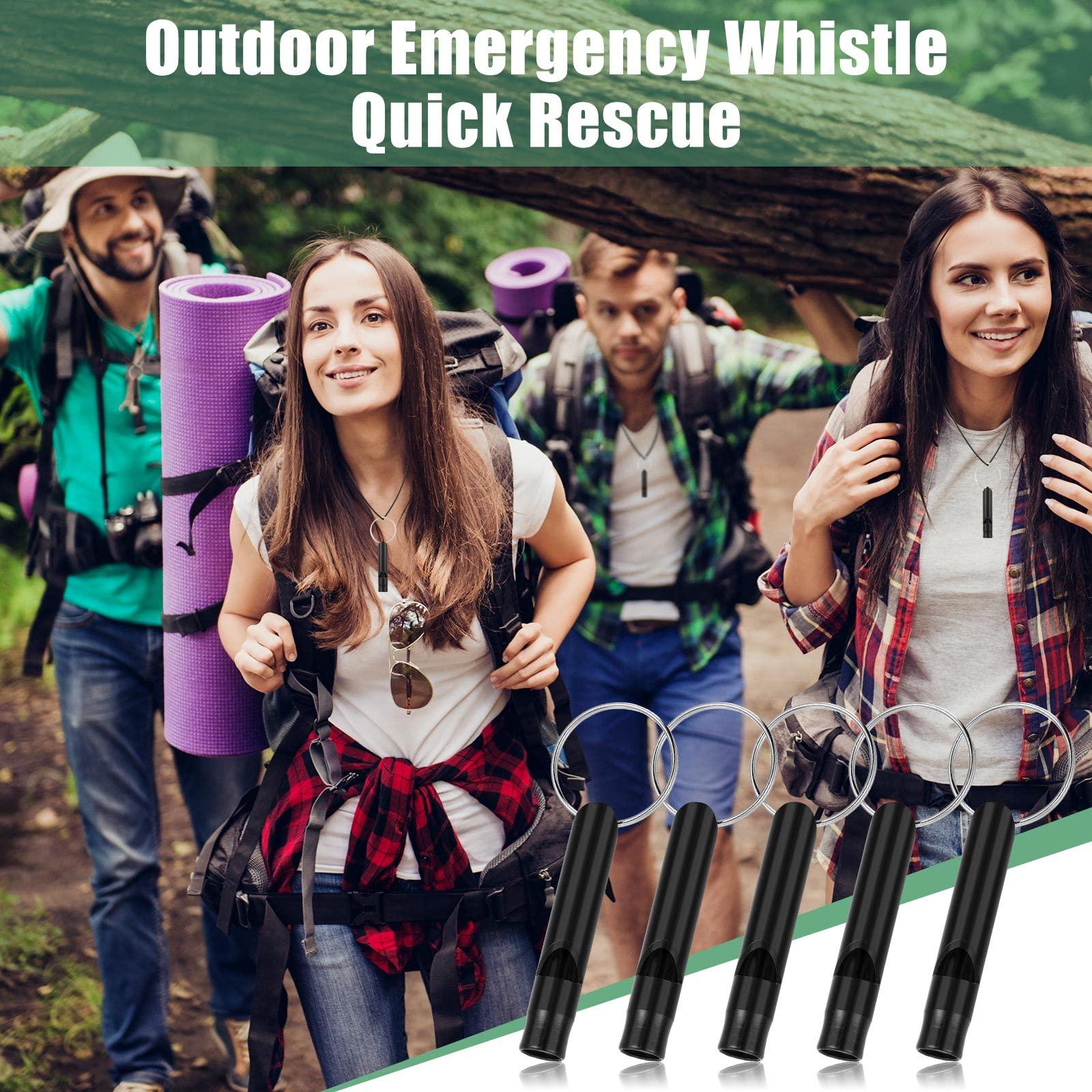 35 Pieces Emergency Whistle with Keychain, Aluminum Emergency Survival Whistle for Camping Hiking Hunting Outdoors Sports, Loud Sound - Image 2