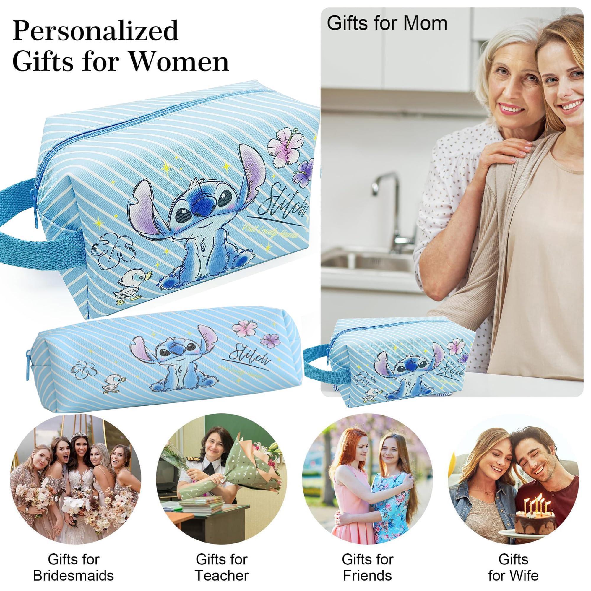 MOBRWUVS Travel Cosmetic Bag, Large Capacity Cartoon Cosmetic Pouch Makeup Bag with Zipper, Travel Toiletry Bag Makeup Accessories Organizer, The Best Gift for Women (Blue) - Image 7