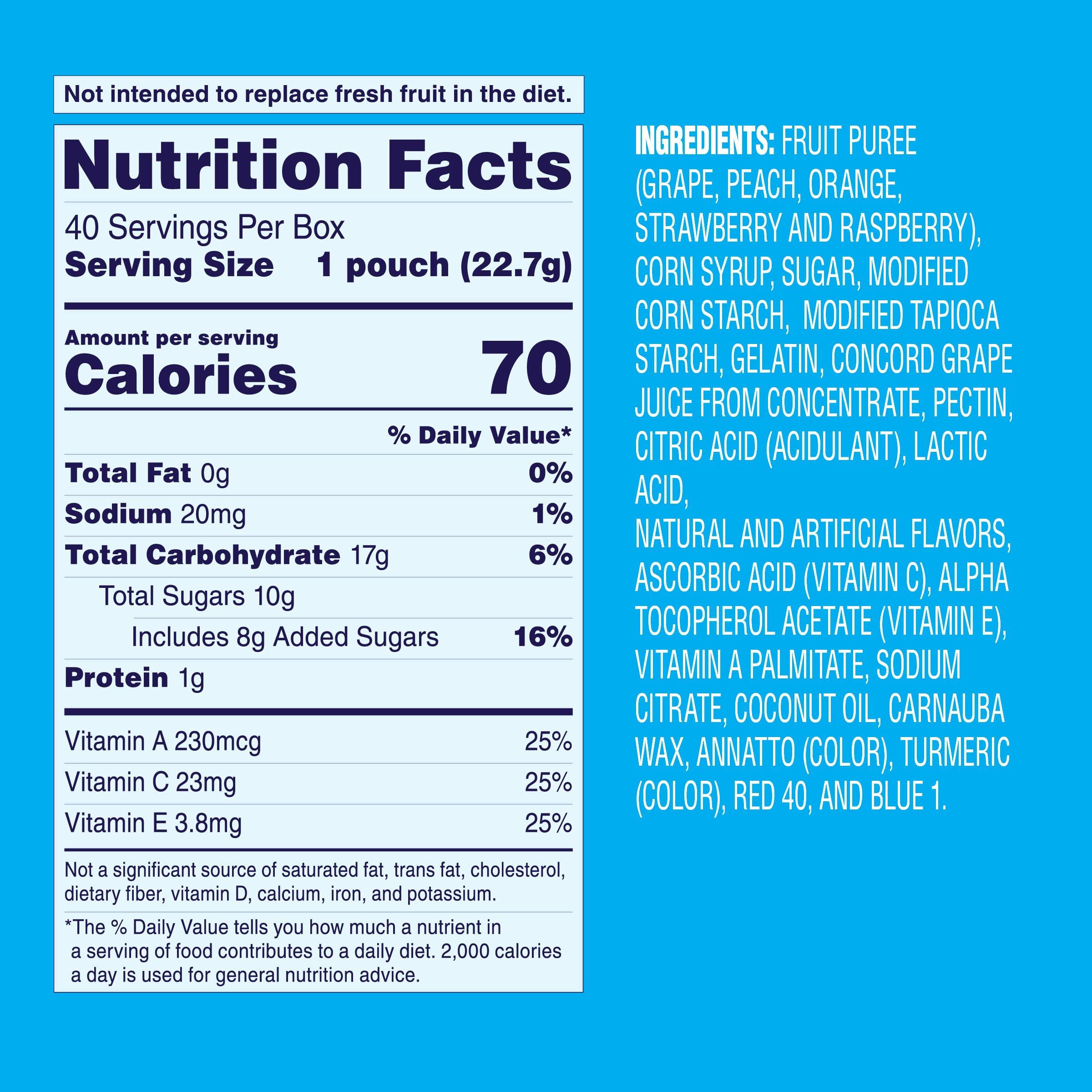 Welch's Fruit Snacks, Mixed Fruit Snack Box, Gluten Free, 0.8oz Snack Packs (Pack of 40) - Image 2