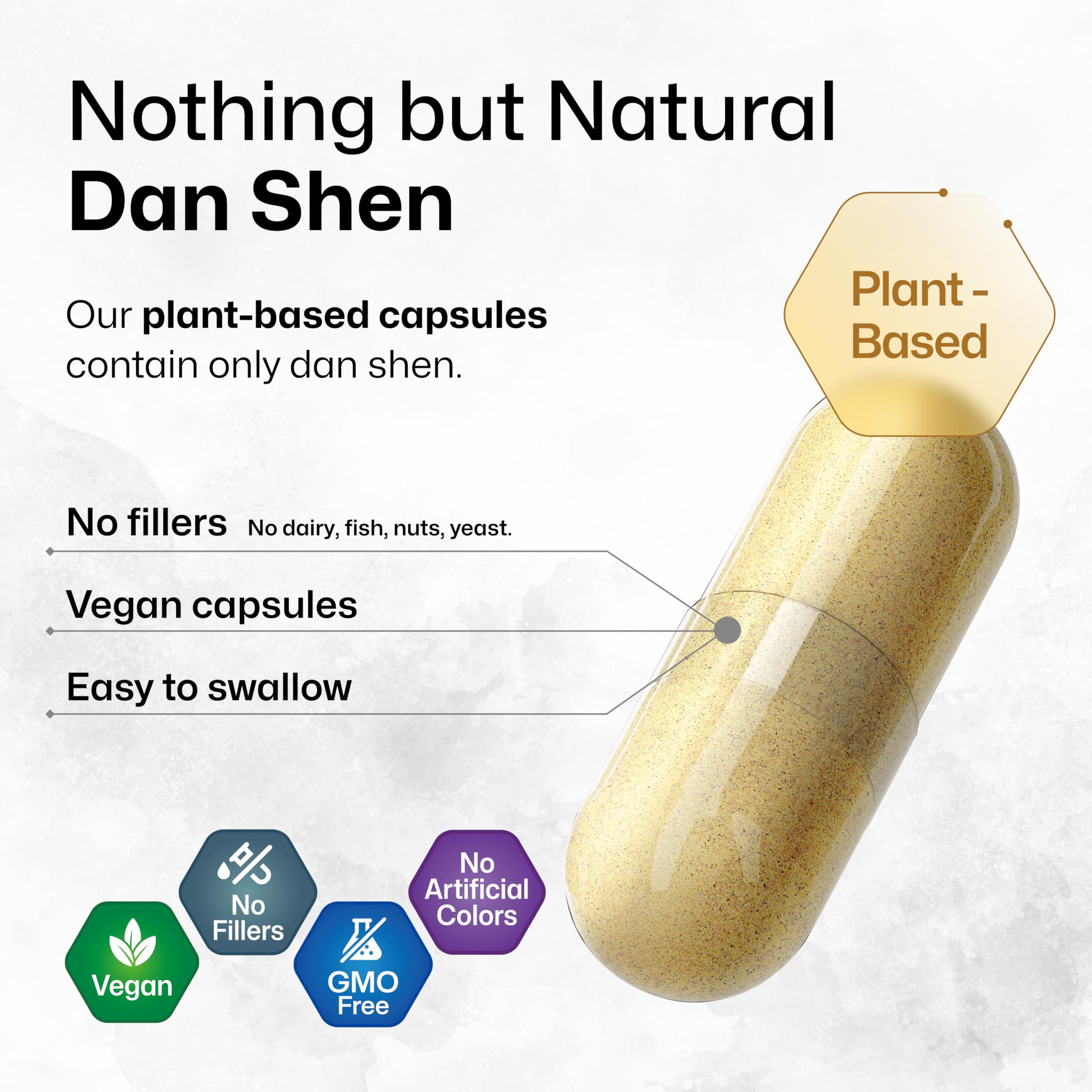 BIO KRAUTER Dan Shen Root Capsules - 1200 mg Strength - 100 Red Sage Caps - Antioxidant Source - Salvia Miltiorrhiza Root - Vegan - Image 4