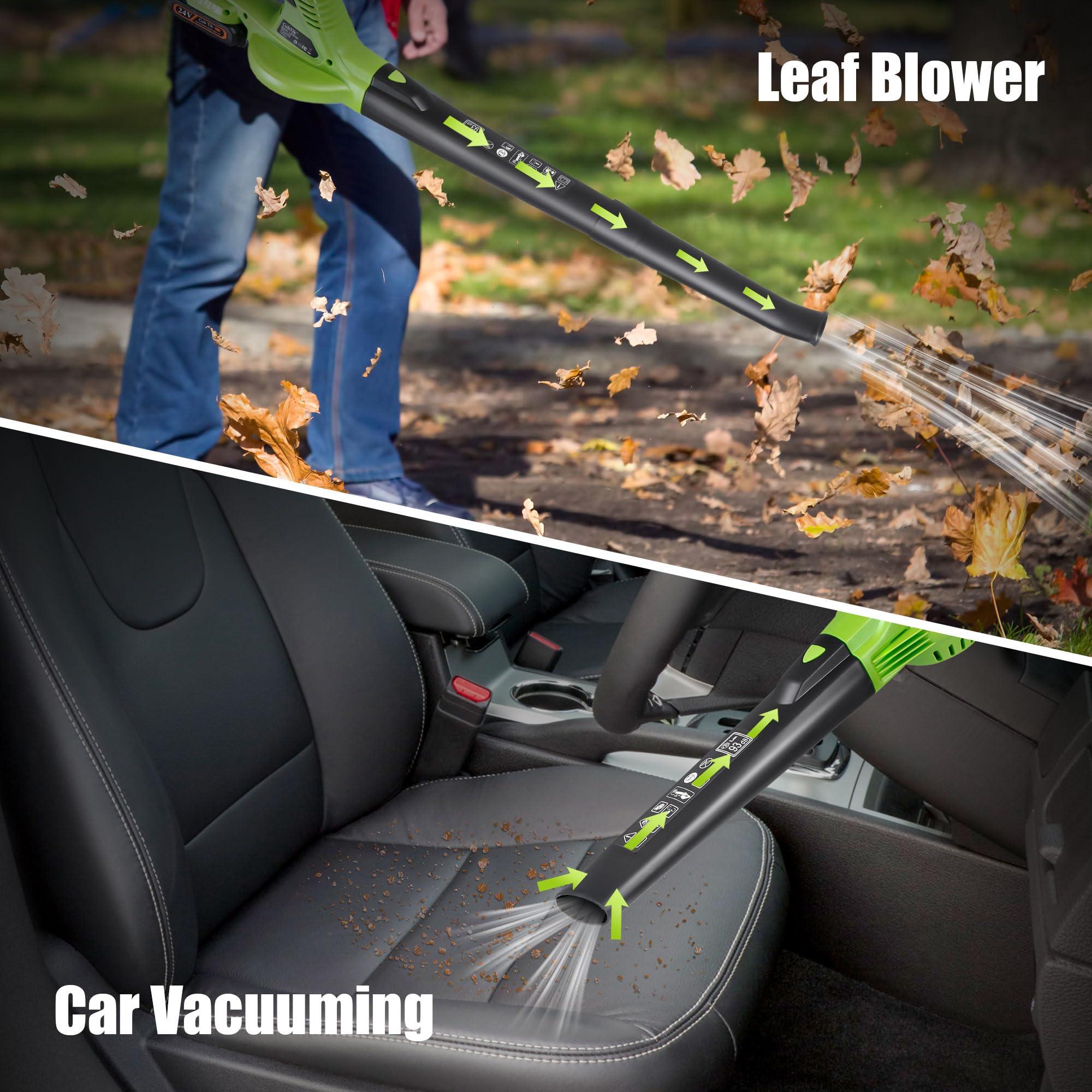Leaf Blower Cordless with 2x2.0AH Batteries and Charger 21V Electric Leaf Blower Lightweight Battery Powered Small Leaf Blowers for Lawn Care Patio Garden Yard(only for Small Jobs) - Image 4