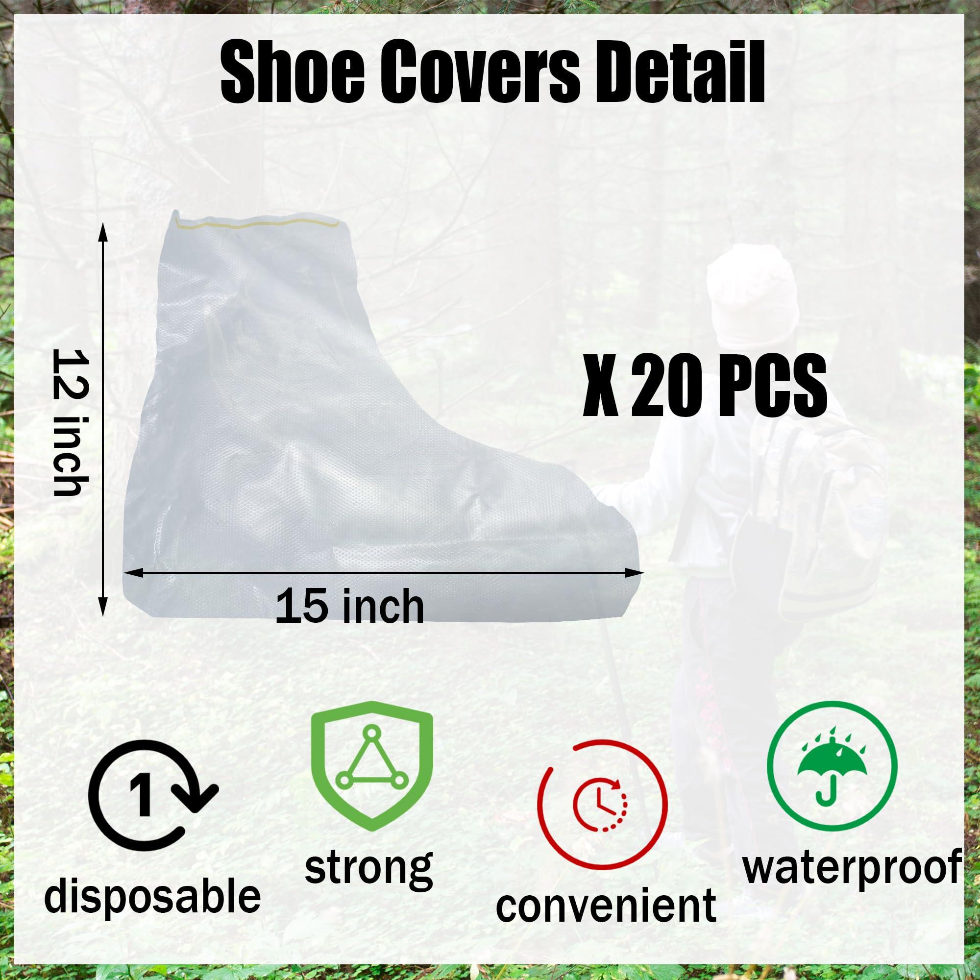 20Pcs Shoe Covers for Rain Disposable - Waterproof Plastic Clear Heavy Duty Shoe Covers for Men and Women - Image 3