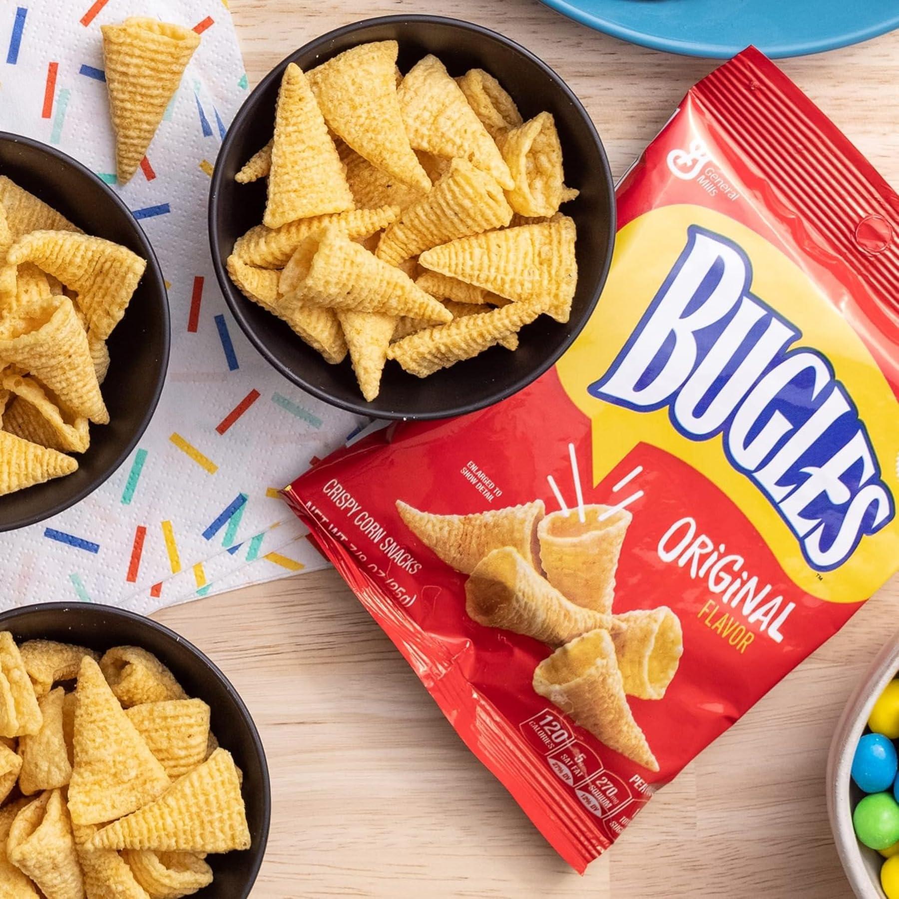 Bugles Original Crispy Corn Snacks, Snack Bags Multipack, 10 Ct, 8.75 oz - Image 4