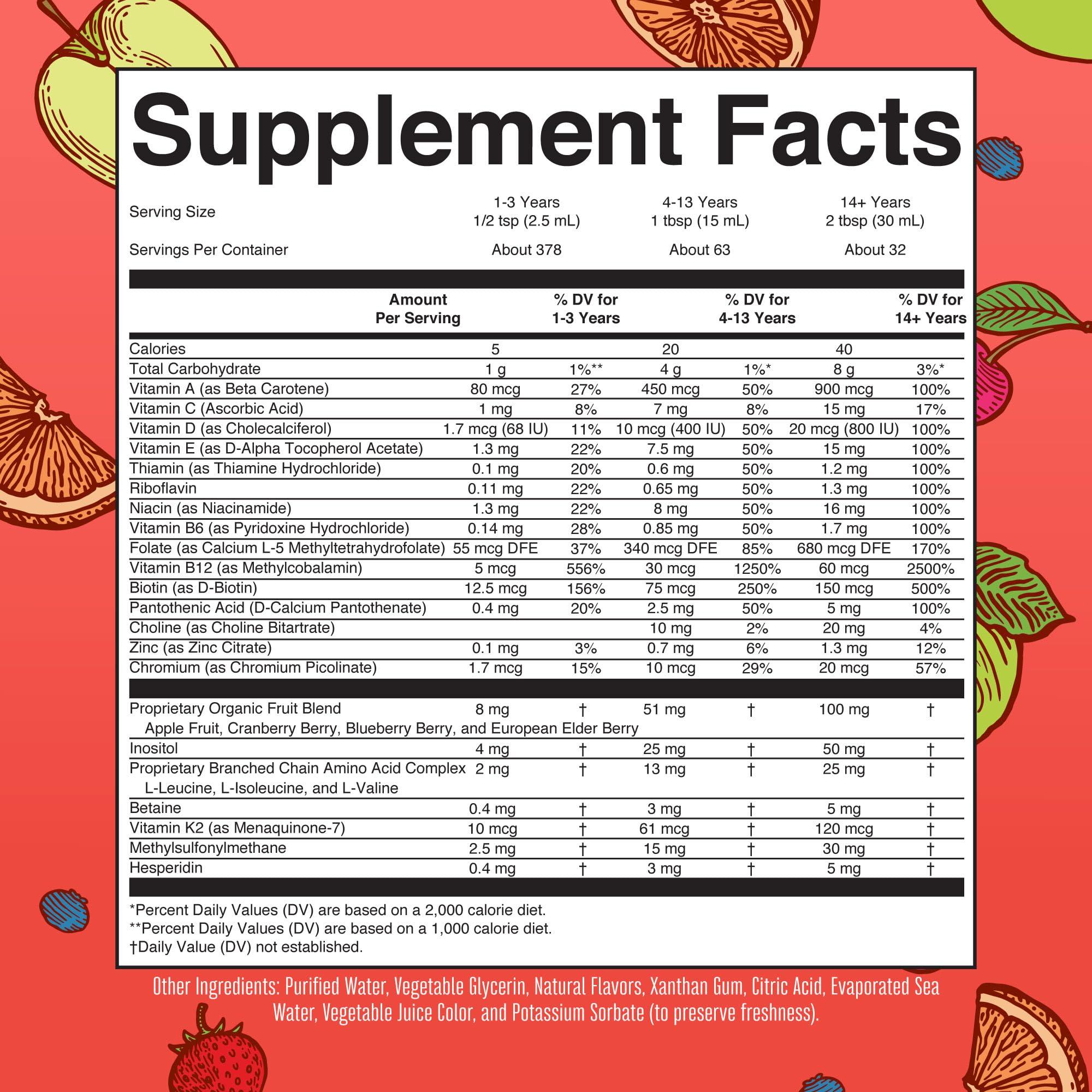 MaryRuth's Liquid Morning Multivitamin (Fruit Punch) & Liquid Nighttime Multimineral (Cranberry) | Clean Label Project Verified® | Vegan Vitamins for Energy, Bedtime, & Overall Health - Image 2