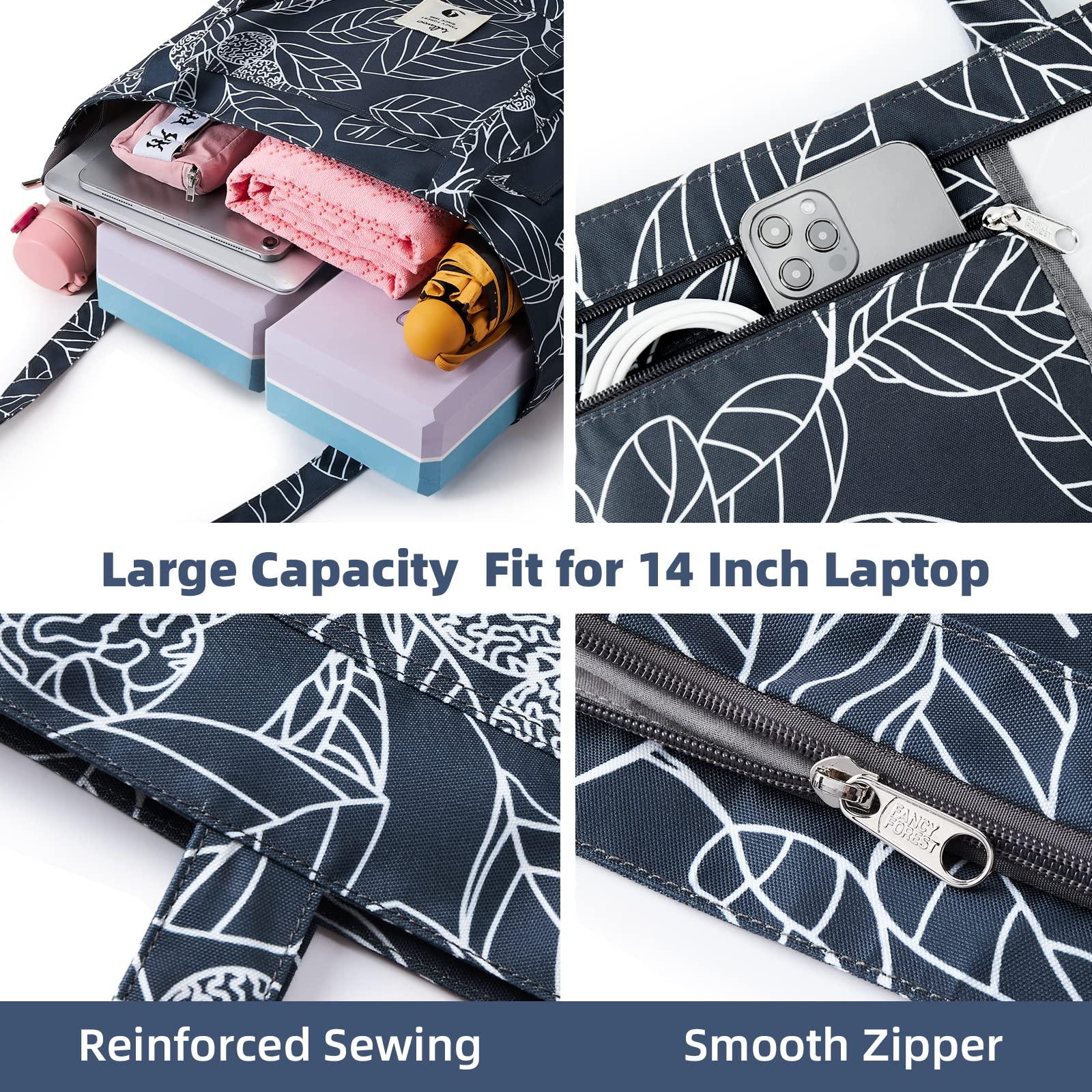 WLLWOO WLLWOO Yoga Bags for Women with Yoga Mats Bags Carrier Carryall Canvas Tote for Pilates Shoulder for Travel Office Beach Workout - Image 4