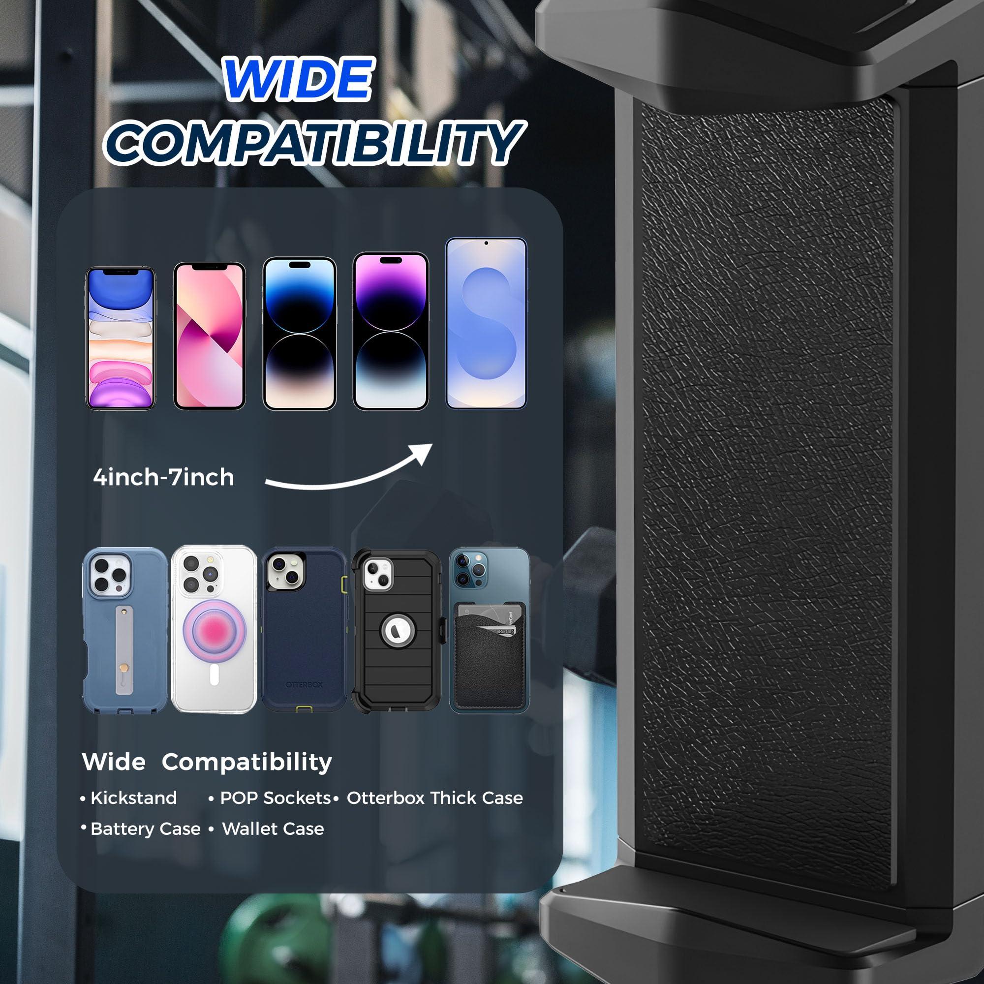 TUYOHW Gym Magnetic Phone Holder 360 Adjustable Magnetic Phone Mount for Gym Magnet Phone Holder Attach to Metal Surface Gym Accessories Compatible with All Smartphones 4.7-7" - Image 7