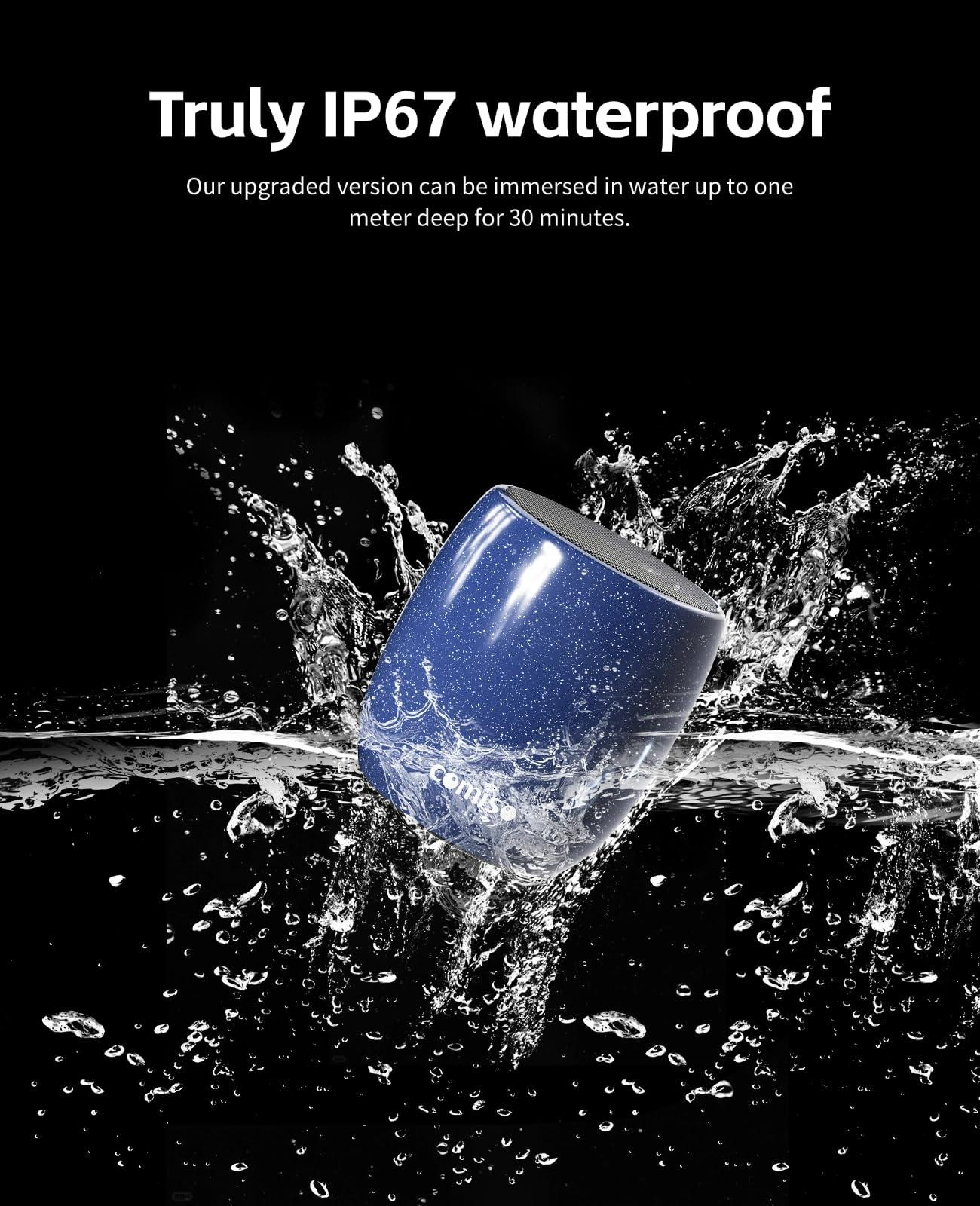 Small Speaker, Bluetooth Speaker with 360°HD Stereo Sound and Robust Bass, Mini Speakers with Hands-Free Call, IP67 Waterproof, Portable Speakers for Shower, Room, Car, Trip, Ideal Gift for Men, Women - Image 3