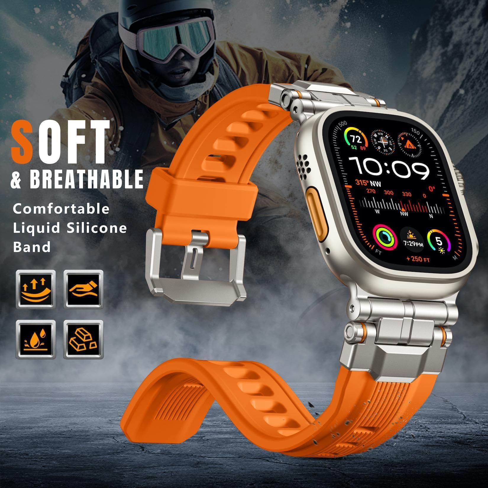 Bandletic R-Steel Sport Band Compatible with Apple Watch Ultra 2/Ultra Band 49mm/46mm/45mm/44mm/42mm(3/2/1) + R-Lite Fit Magnetic Band - Image 5