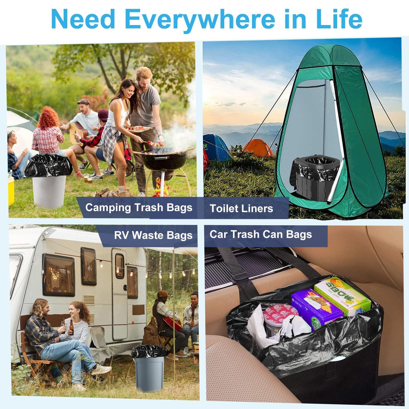 100 Portable Toilet Bags, Drawstring Biodegradable Camping Potty Bags 8 Gallon Waste Bags for 5-8 Gallon Bucket Toilet Adults Outdoor Camping Car - Image 7