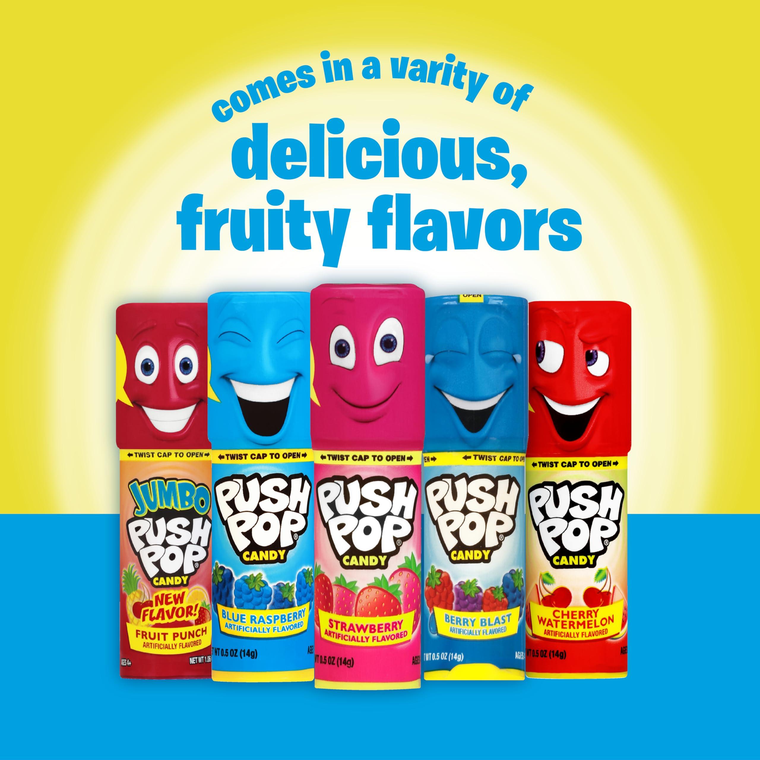 Push Pop Candy Variety Pack, Bulk Candy Individually Wrapped for Party Favors, 24 Count Variety Lollipops, Fun Push Pop Lollipop Gift Baskets, Goodie Bag Gifts & Birthday Kids Party Favors - Image 4