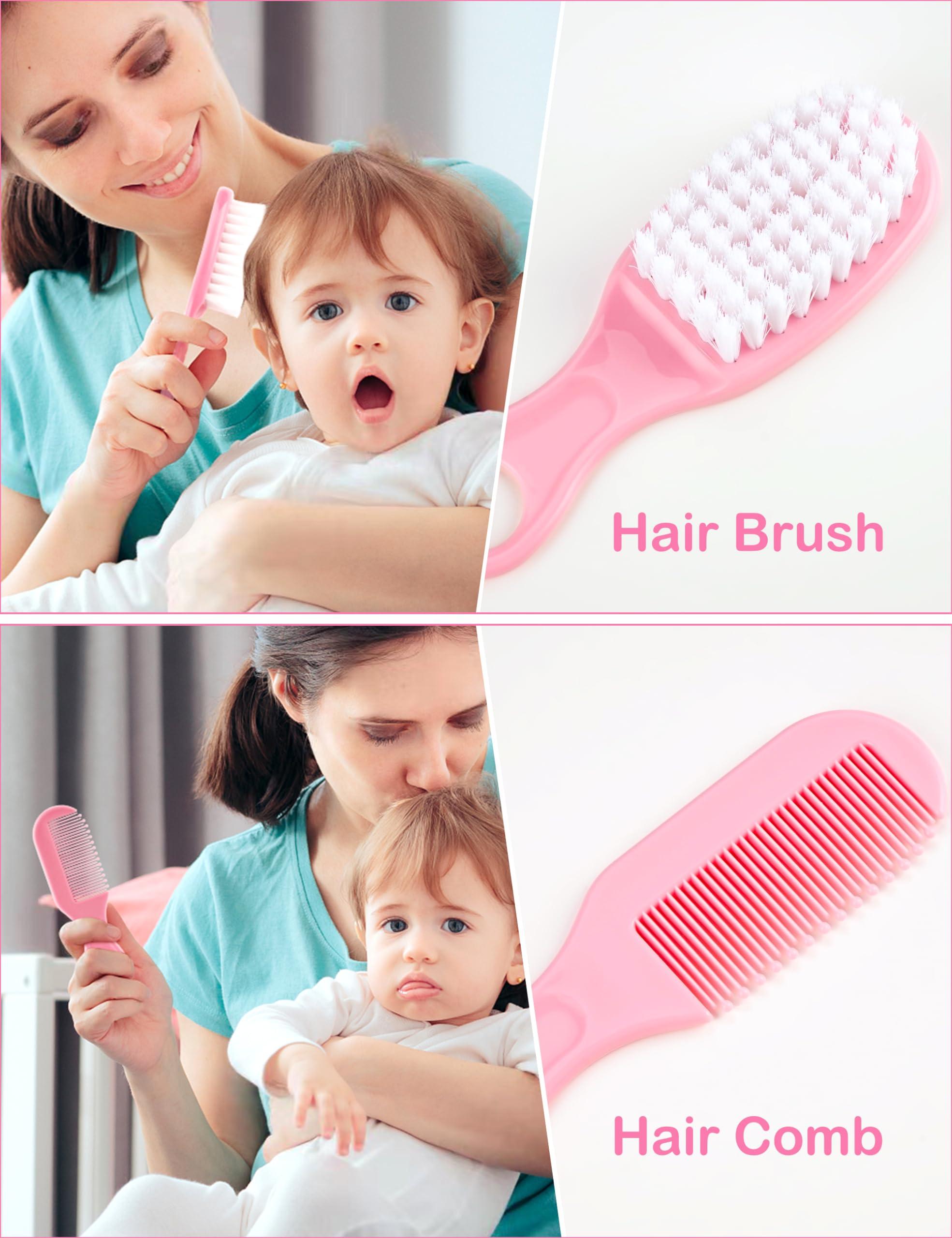Bokhot Baby Healthcare and Grooming Kit 15 in 1, Safe Baby Grooming Kit Newborn Girl Boy Essentials, Portable Baby Care Set Nursery Shower Gift for Infant Baby Registry Search, Pink - Image 2