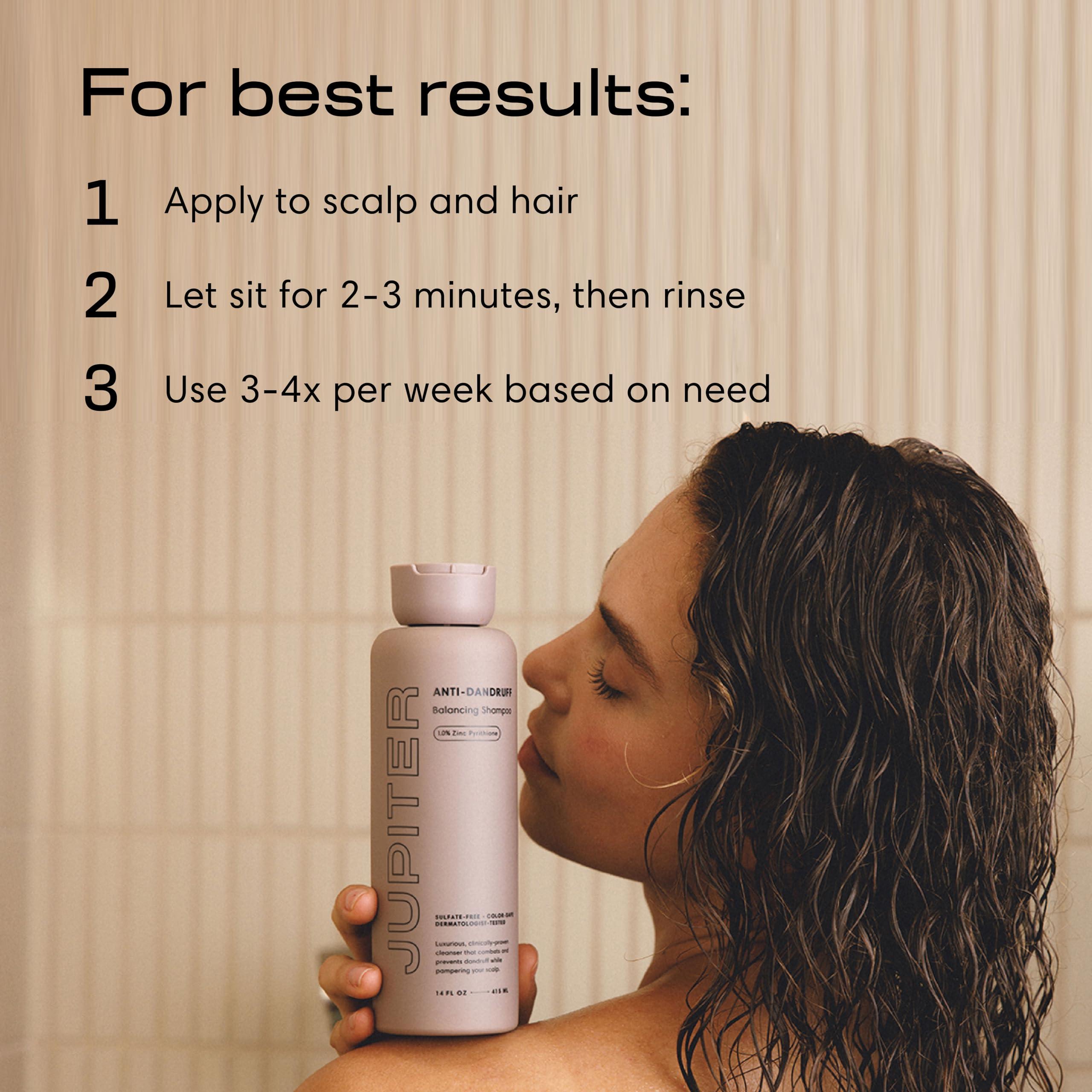 Jupiter Anti-Dandruff Shampoo for Women and Men, Dermatologist-Tested 1% Zinc Pyrithione Formula for Flaky Scalp, Itchy Scalp, Oily Roots, Dry Scalp, Vegan, Sulfate-Free, Paraben-Free, 14 Fluid Ounces - Image 5