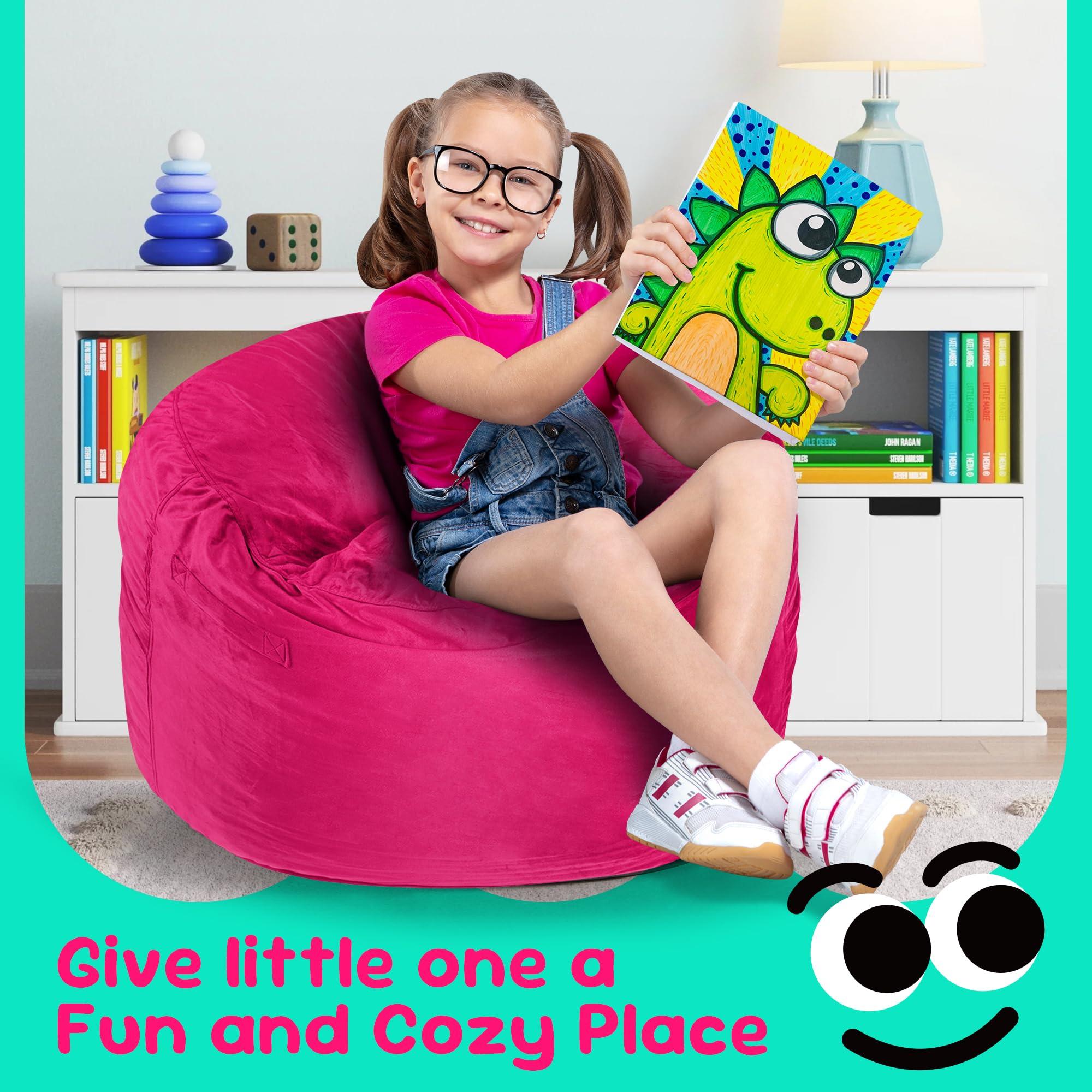 Hobestluk Bean Bag Chairs 2.5FT Bean Bag Chair with Memory Foam Filled & Machine Washable Cover,Beanbag Chair, Small Bean Bag Chairs for Playroom, Living Room, Bedroom  - Image 3