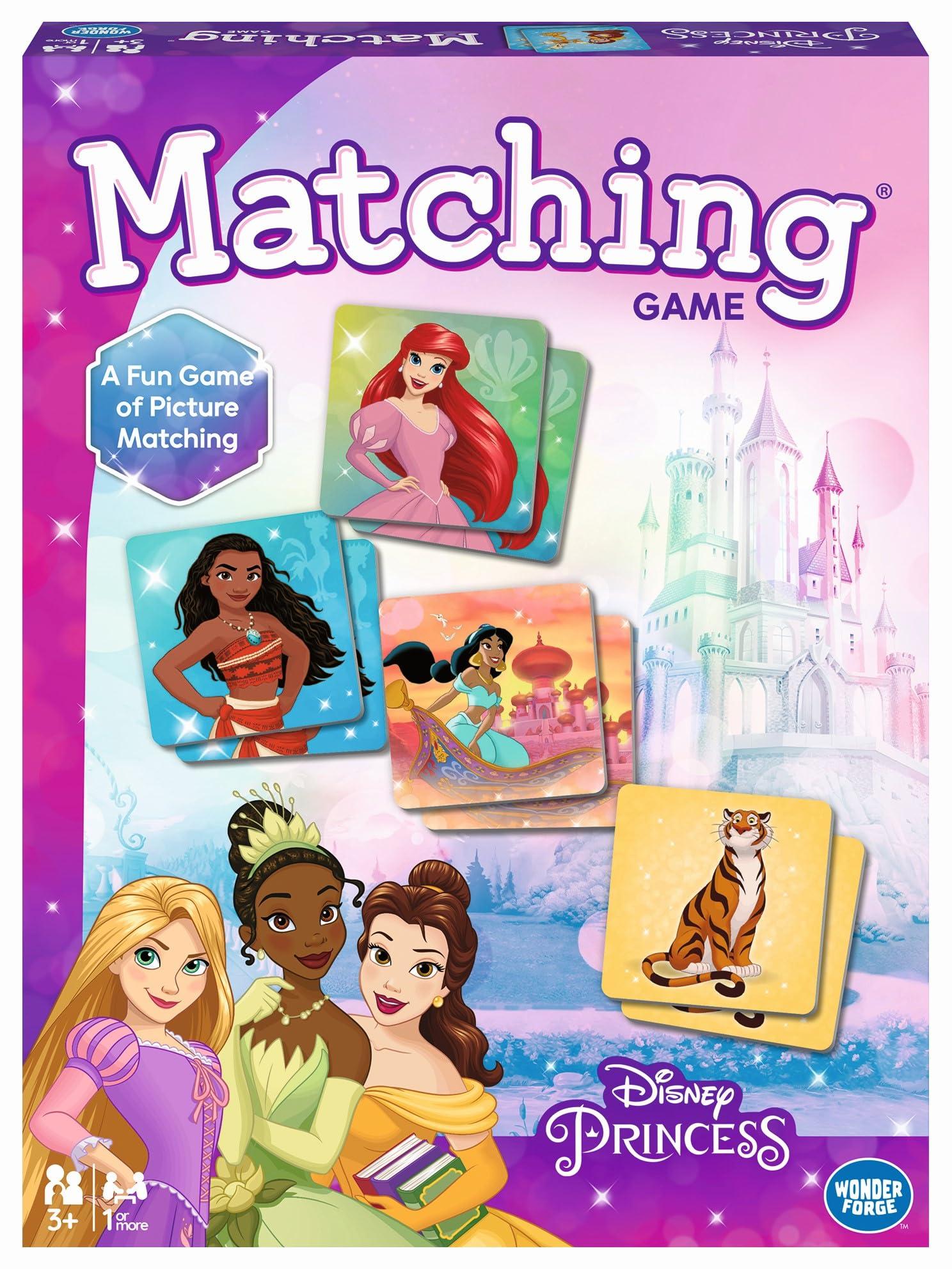 Wonder Forge Disney Princess Matching Game – Fun Memory Game for Kids Ages 3 and Up – Toddler Learning Toy Featuring Belle, Ariel, and Elsa and more Disney Princesses - Packaging May Vary - Image 2