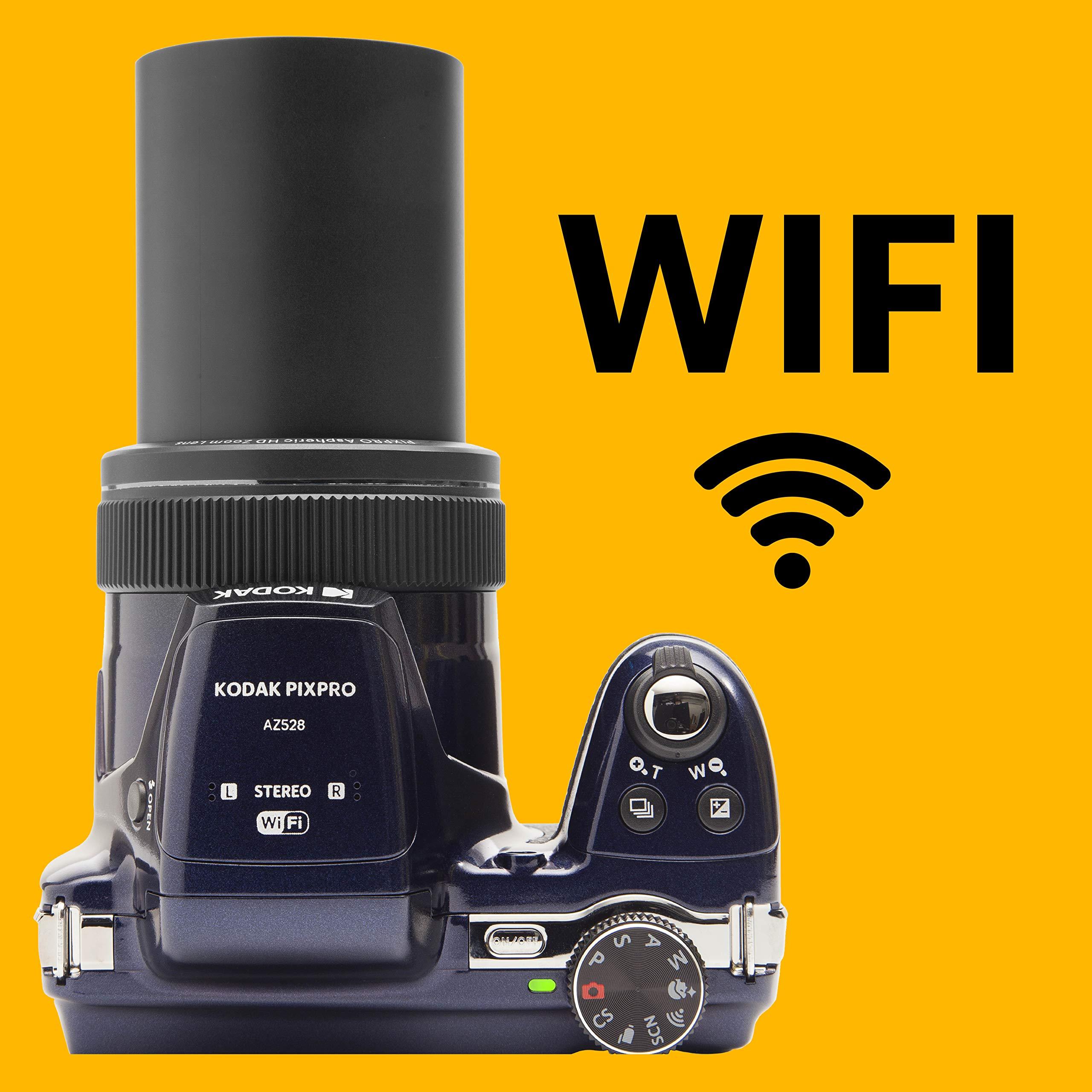 KODAK PIXPRO AZ528 Astro Zoom BSI-CMOS Bridge Digital Camera 16MP 52X 1080p Wi-Fi (Midnight Blue) - Image 6