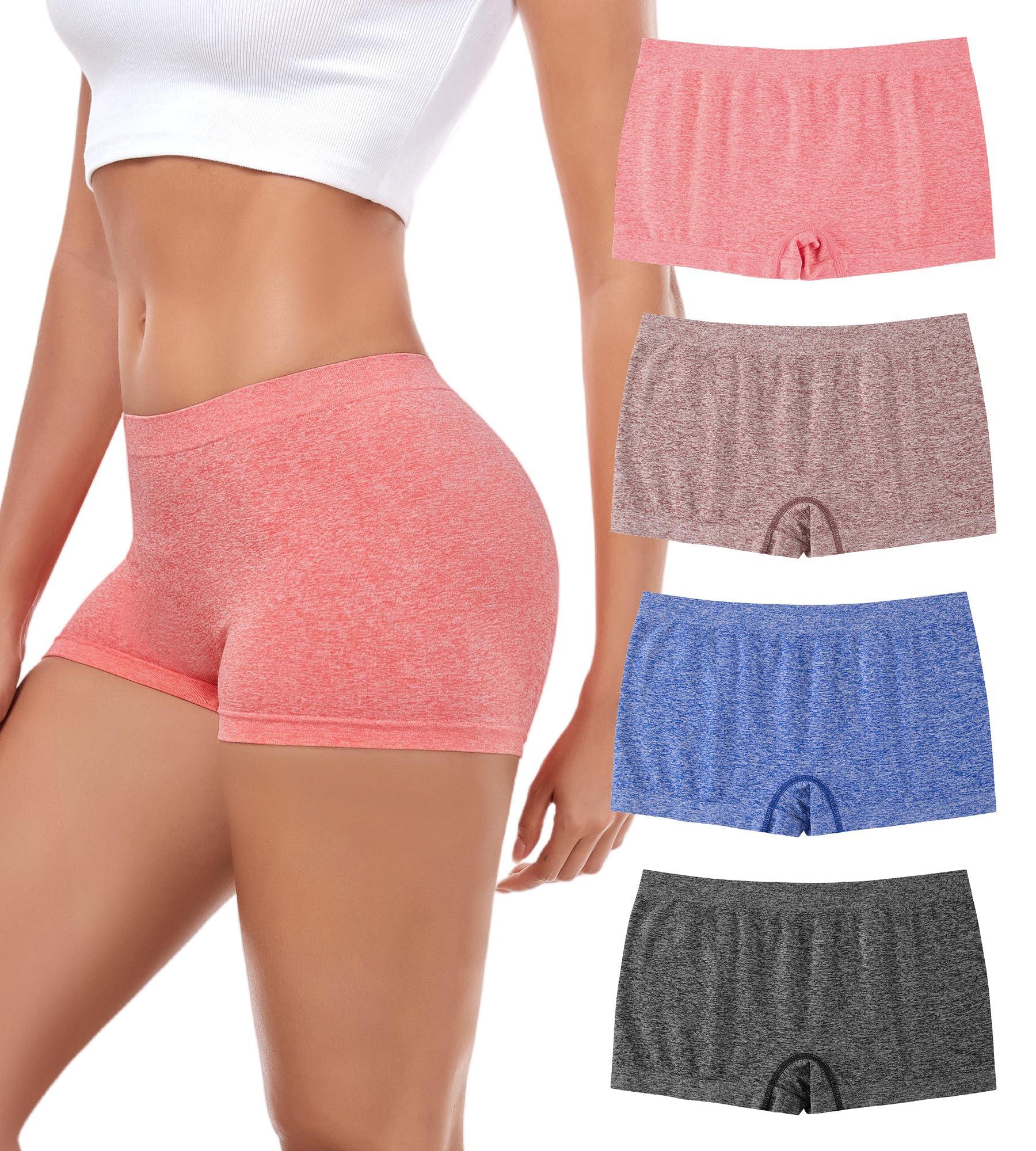 dmuveo Womens Boys Shorts Underwear Seamless Full Coverage Briefs Soft Stretch Boxer Shorts For Women Multipack