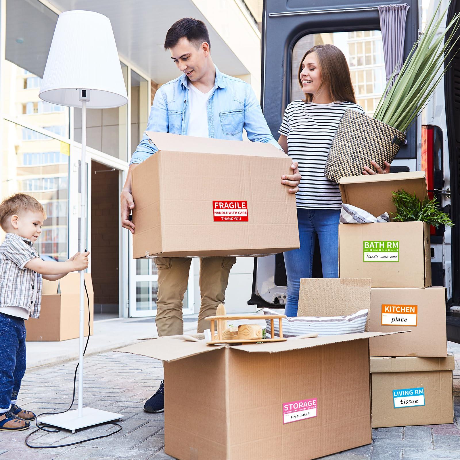 340 Home Moving Labels, 3.4 x 2 inches, 8-Color Coded Packing Box Stickers with Fragile and Blank Customizable Labels - Image 6