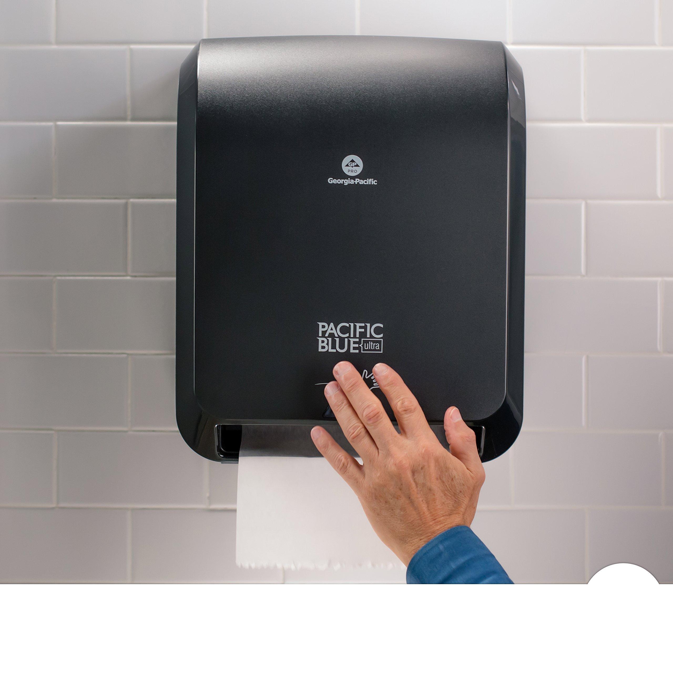 Pacific Blue Ultra 8" High-Capacity Automated Touchless Paper Towel Dispenser by GP PRO (Georgia-Pacific); Black; 59590; 12.9" W x 9" D x 16" H; 1 Dispenser - Image 2