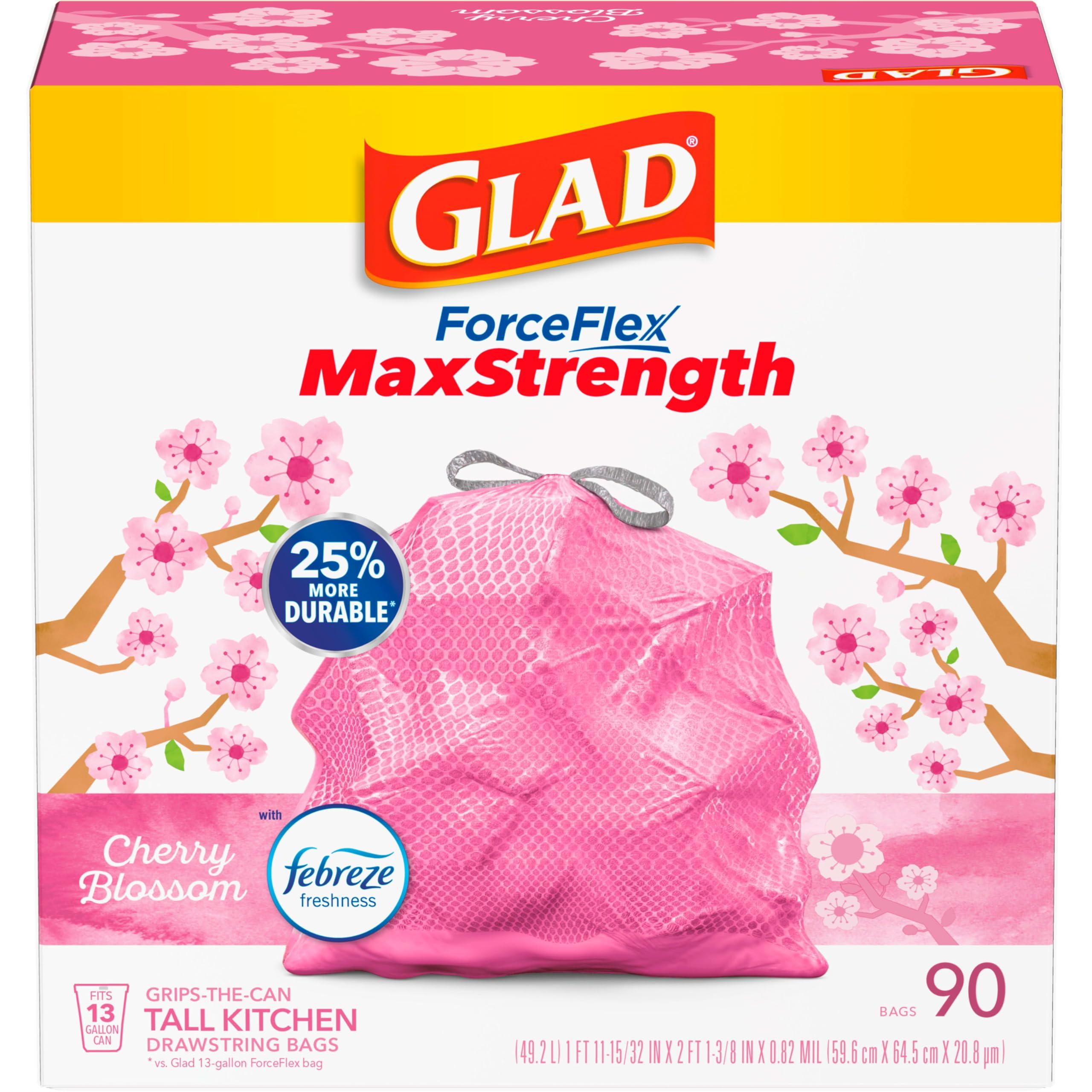 Glad ForceFlex MaxStrength Tall Kitchen Drawstring Trash Bags, 13 Gal, 90 Ct (Package May Vary) - Image 9