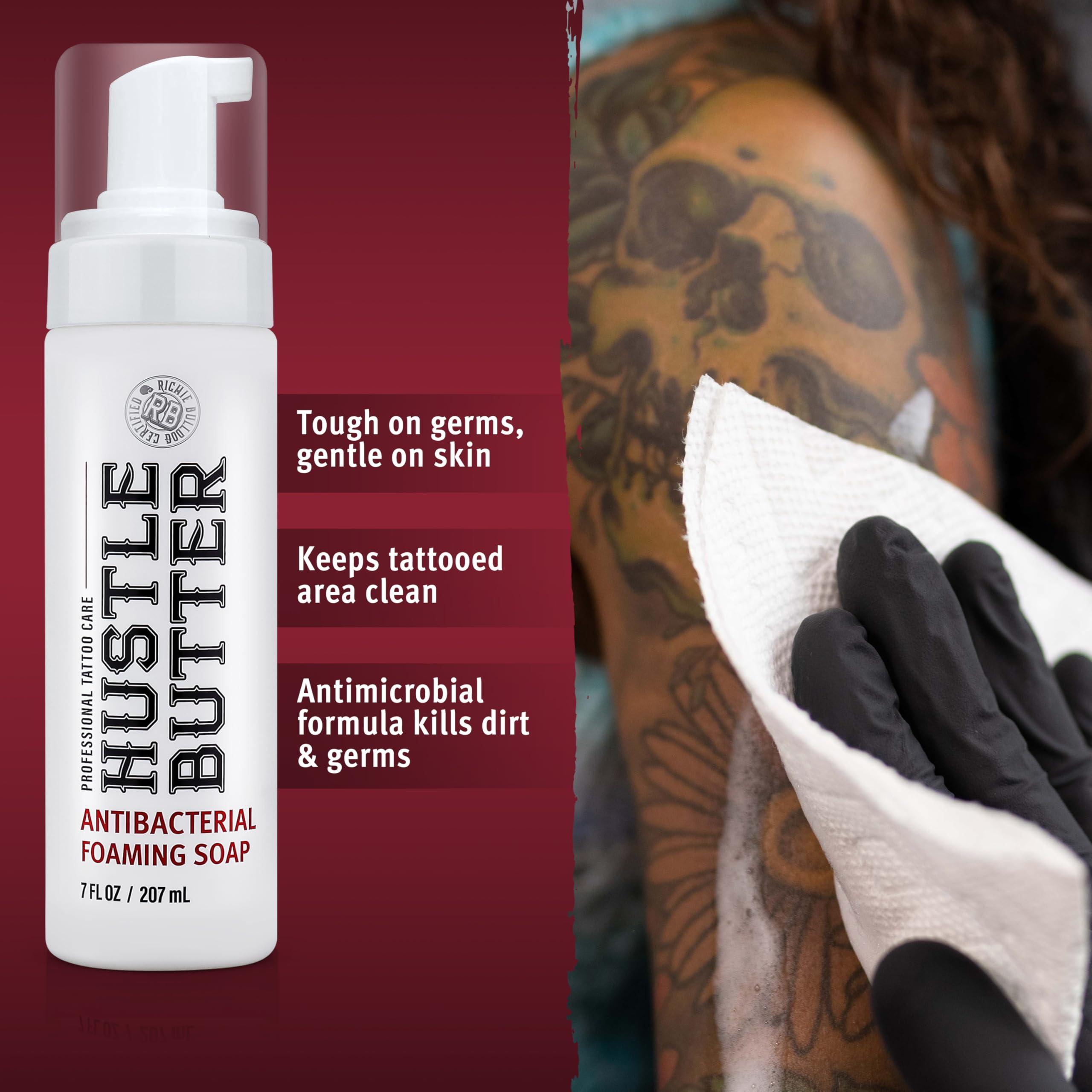 Hustle Bubbles Tattoo Aftercare Tattoo Soap Antibacterial Soap To Clean New Tattoos & Piercings Essential Tattoo Supplies 7oz - Image 3