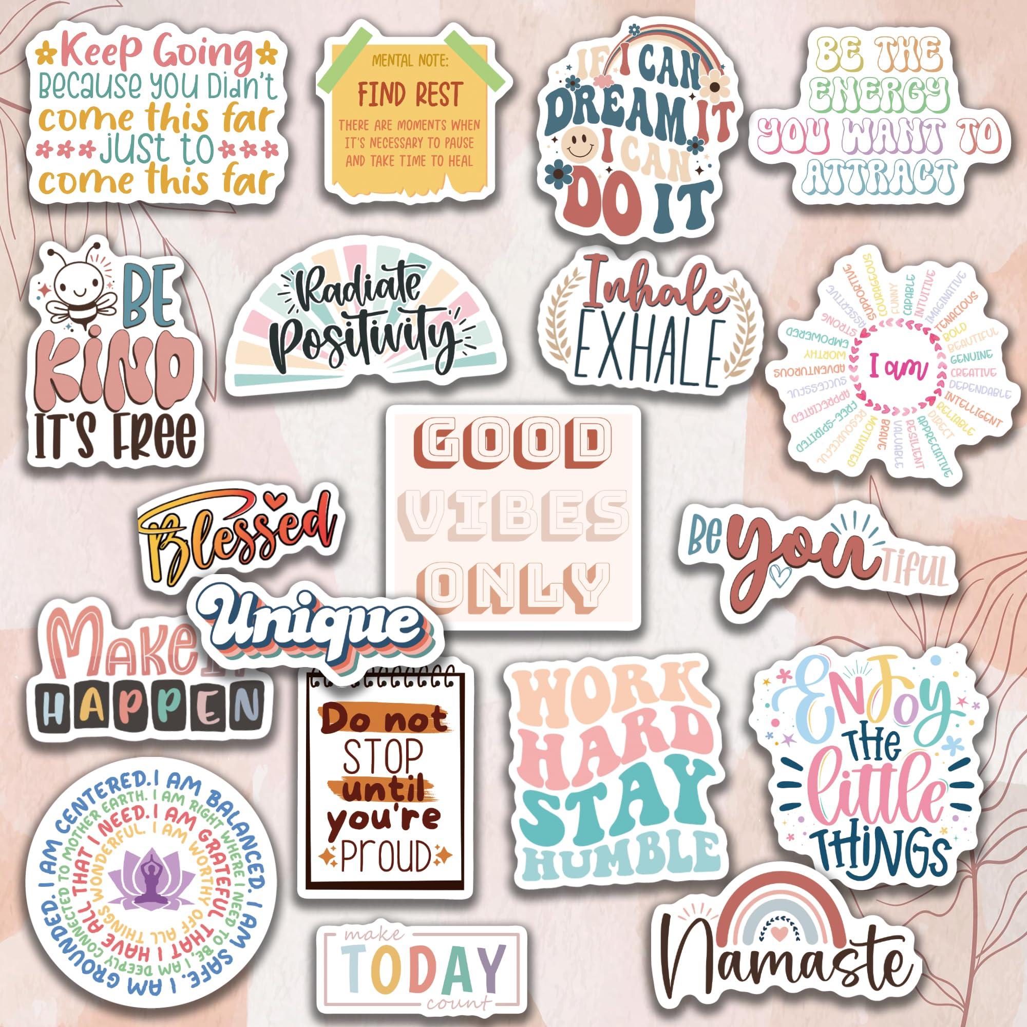 300PCS Motivational Stickers for Vision Board Water Bottles Laptops, Inspirational Quote Waterproof Vinyl for Journals Cups, Affirmation Boho Stickers for Women Holographic - Image 5