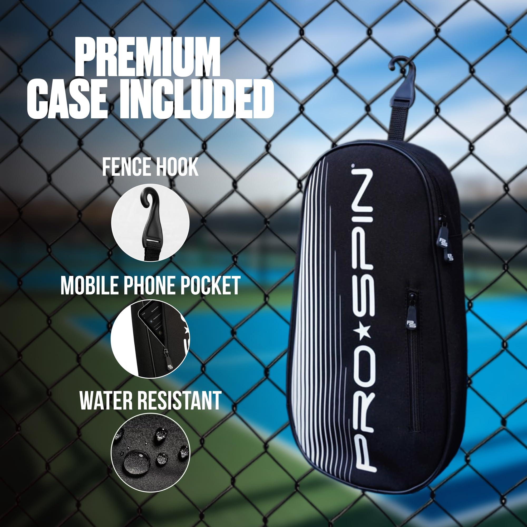 PRO SPIN Pickleball Paddles - USAPA-Approved Graphite Carbon Friction Surface Paddle - Set of 2 has Indoor/Outdoor Balls, Bag for Equipment & Accessories - Pickle Ball Gift for Women, Men, Kids - Image 6