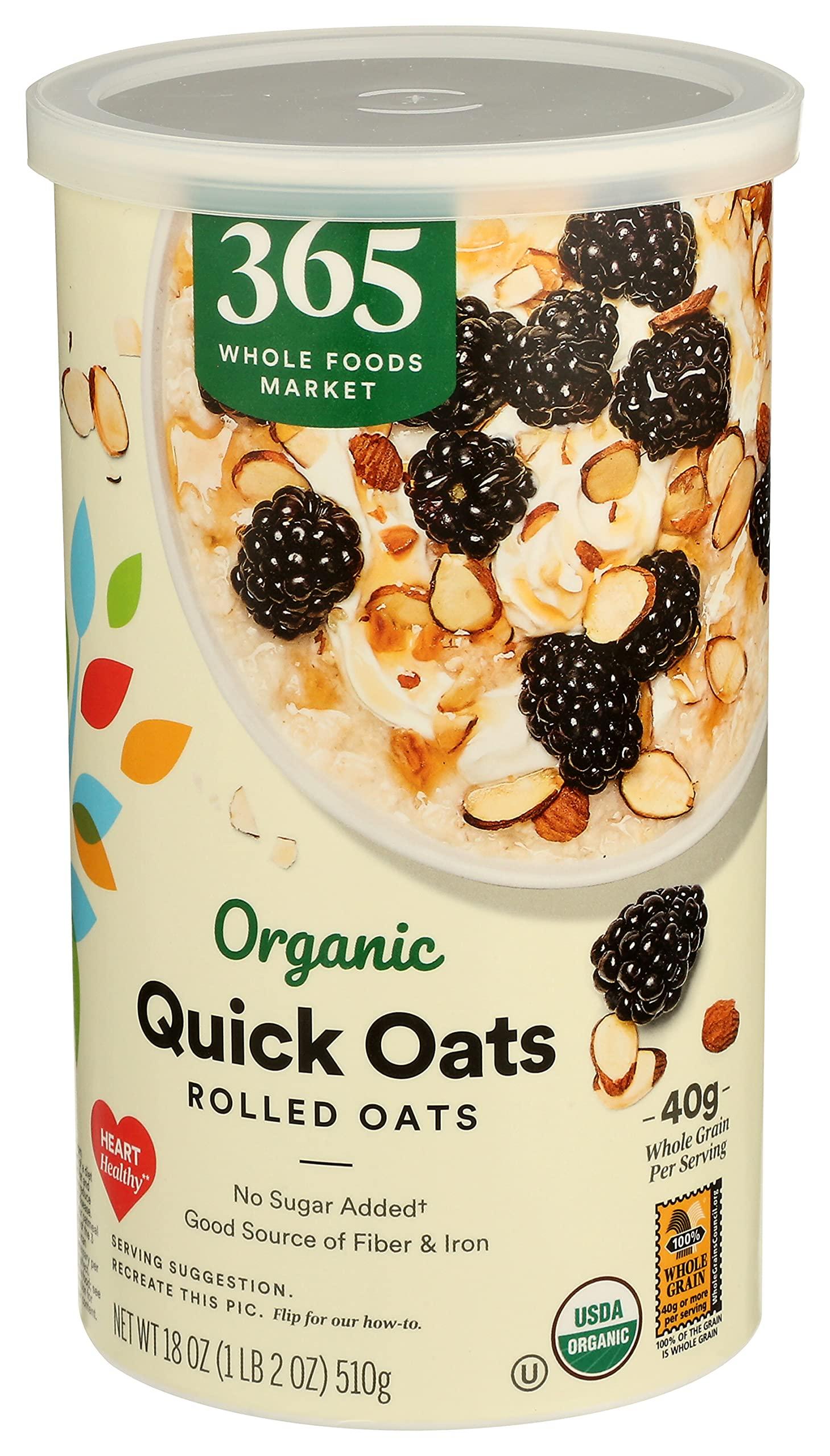 365 by Whole Foods Market, Organic Rolled Quick Oats, 18 Ounce (Pack of 3) - Image 2
