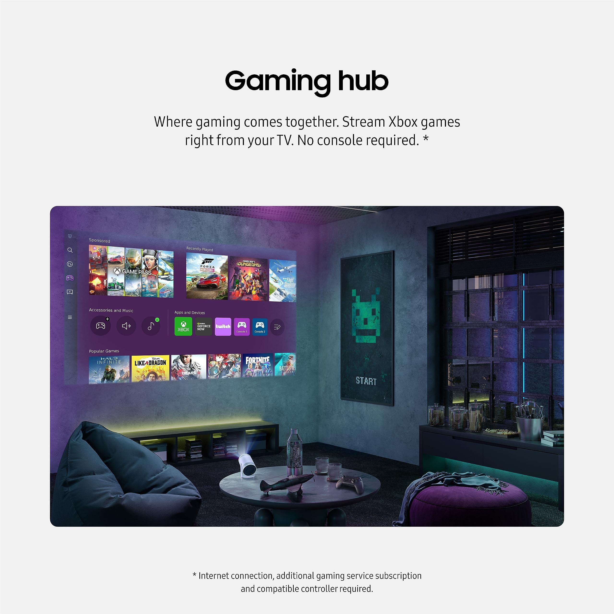 SAMSUNG 30” - 100” The Freestyle with Gaming Hub Smart Portable Projector, FHD, HDR, Big Screen Home Theater Experience, 360 Sound, SP-LFF3CLAXZA, 2023 Model (Renewed) - Image 3