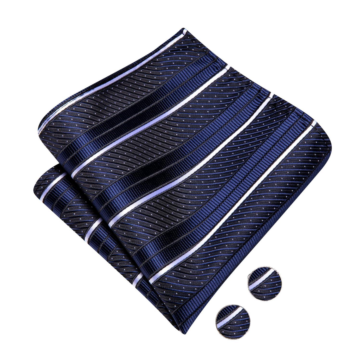 Dubulle Mens Paisley Striped Bowtie Set Pre-tied Bowtie for Men and Pocket Square Set Wedding Business - Image 7