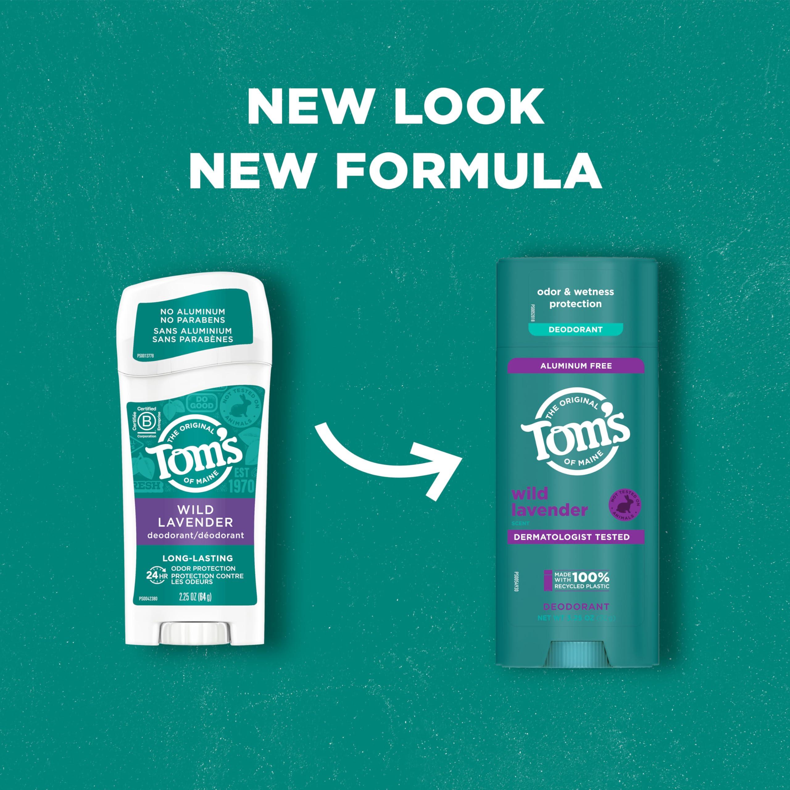 Tom's of Maine Wild Lavender Aluminum Free Natural Deodorant For Women & Men | Goes on Clear | Odor & Wetness Protection | Naturally Derived and Moisture-Locking Ingredients | 3.25 oz (2 Pack) - Image 3
