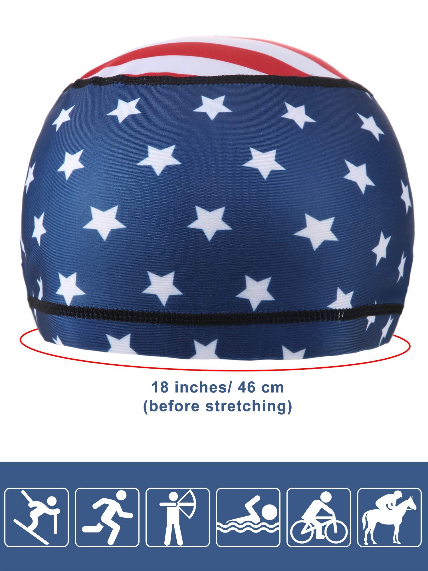 Geyoga 4 Pieces Cooling Skull Cap Helmet Liner Sweat Wicking Running Beanie Head Wrap Cycling Bandana for Men Women - Image 4