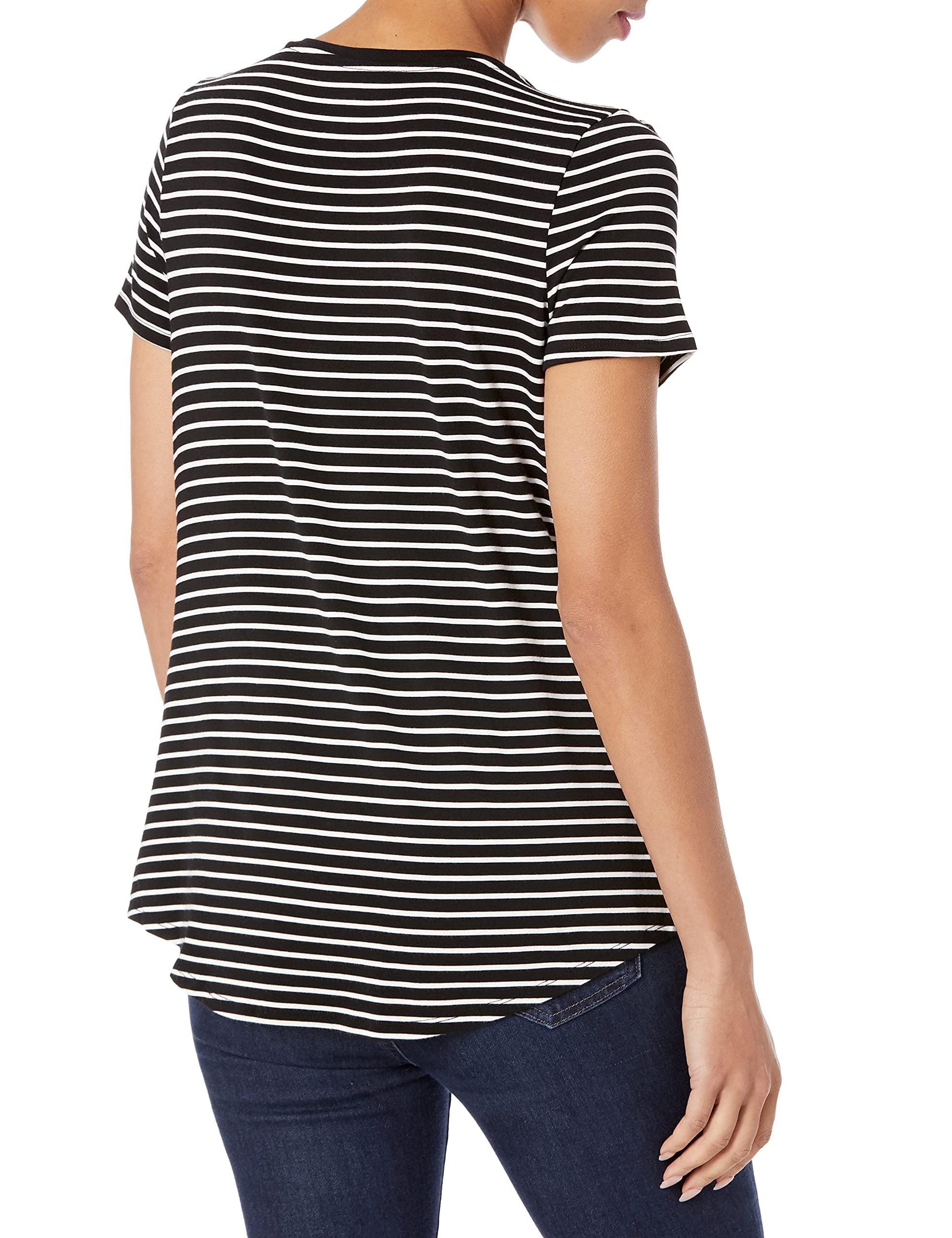 Amazon Essentials Women's Relaxed-Fit Short-Sleeve V-Neck Tunic (Available in Plus Size), Multipacks - Image 2