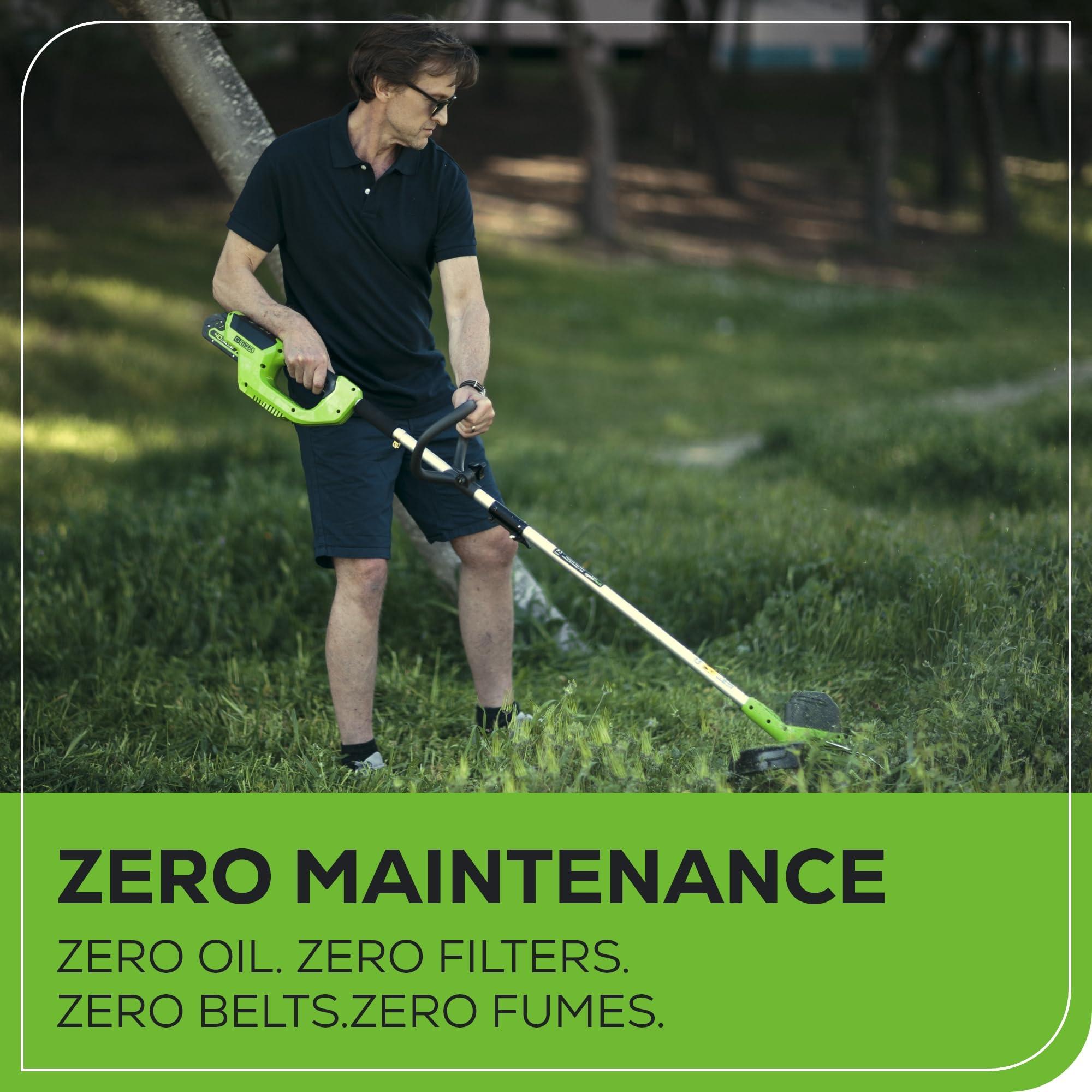 Greenworks 40V Cordless String Trimmer + Leaf Blower Combo Kit, 2.0Ah Battery and Charger Included - Image 10