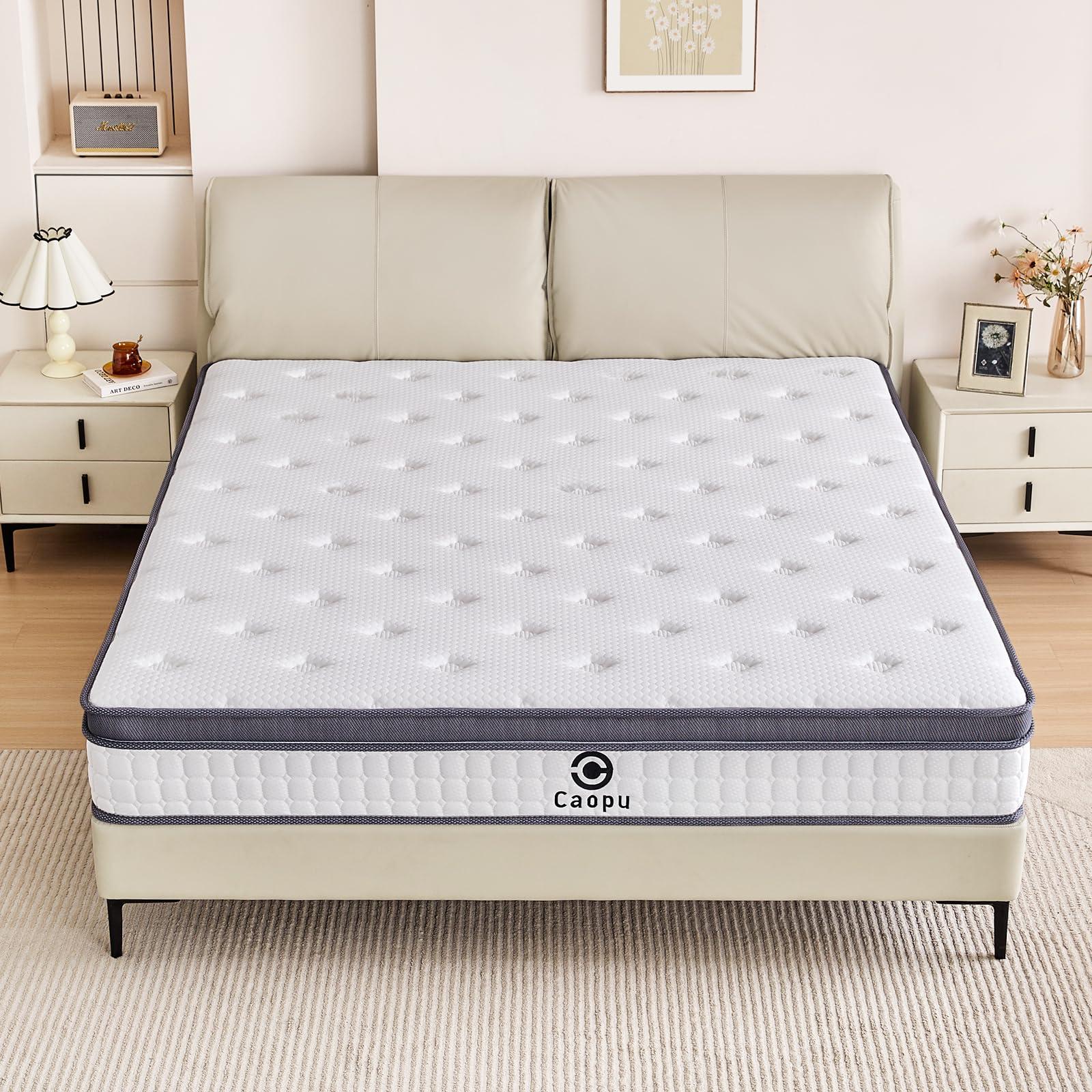 Caopu King Size Mattress, 12 inch Hybrid Mattress in a Box, Medium Firm, Pressure Relief & Motion Isolation, Gel Memory Foam Pocket Springs, CertiPUR US Certified, 365 Nights Trial - Image 9