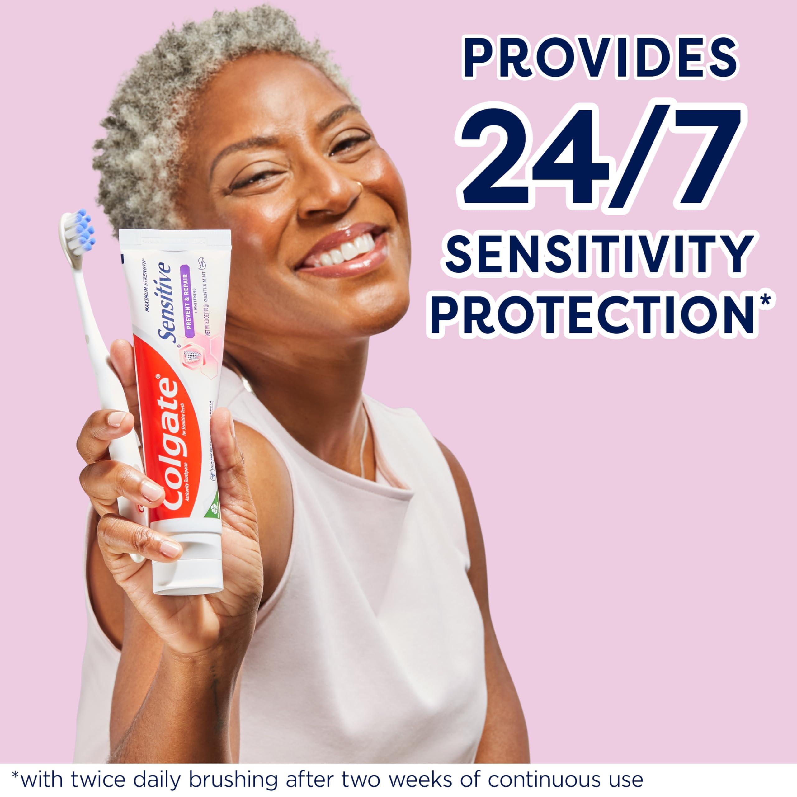 Colgate Sensitive Toothpaste with Whitening, Prevent and Repair, 6 Ounce, 3 Pack - Image 2