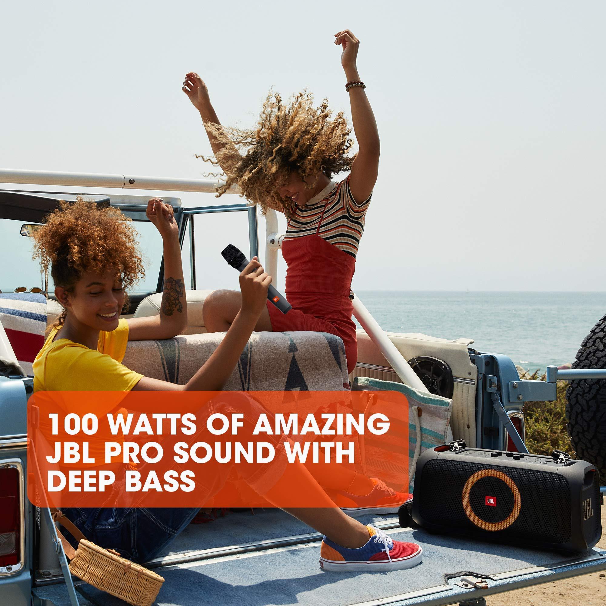 JBL PartyBox On-The-Go Portable Party Speaker with Built-in Lights Black (Renewed) - Image 2