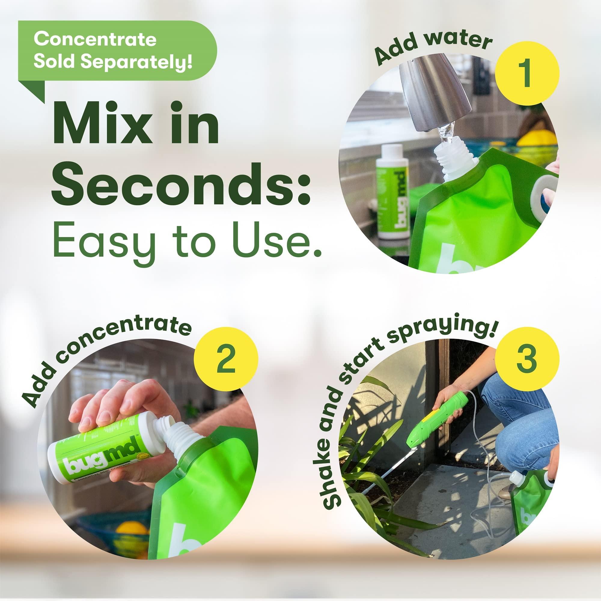 BugMD Pest Blaster Reusable Mixing Pouch & Automatic Sprayer - Easy-to-Use Spray, Lightweight Powerful Adjustable Nozzle (Concentrate Sold Separately) - Image 3
