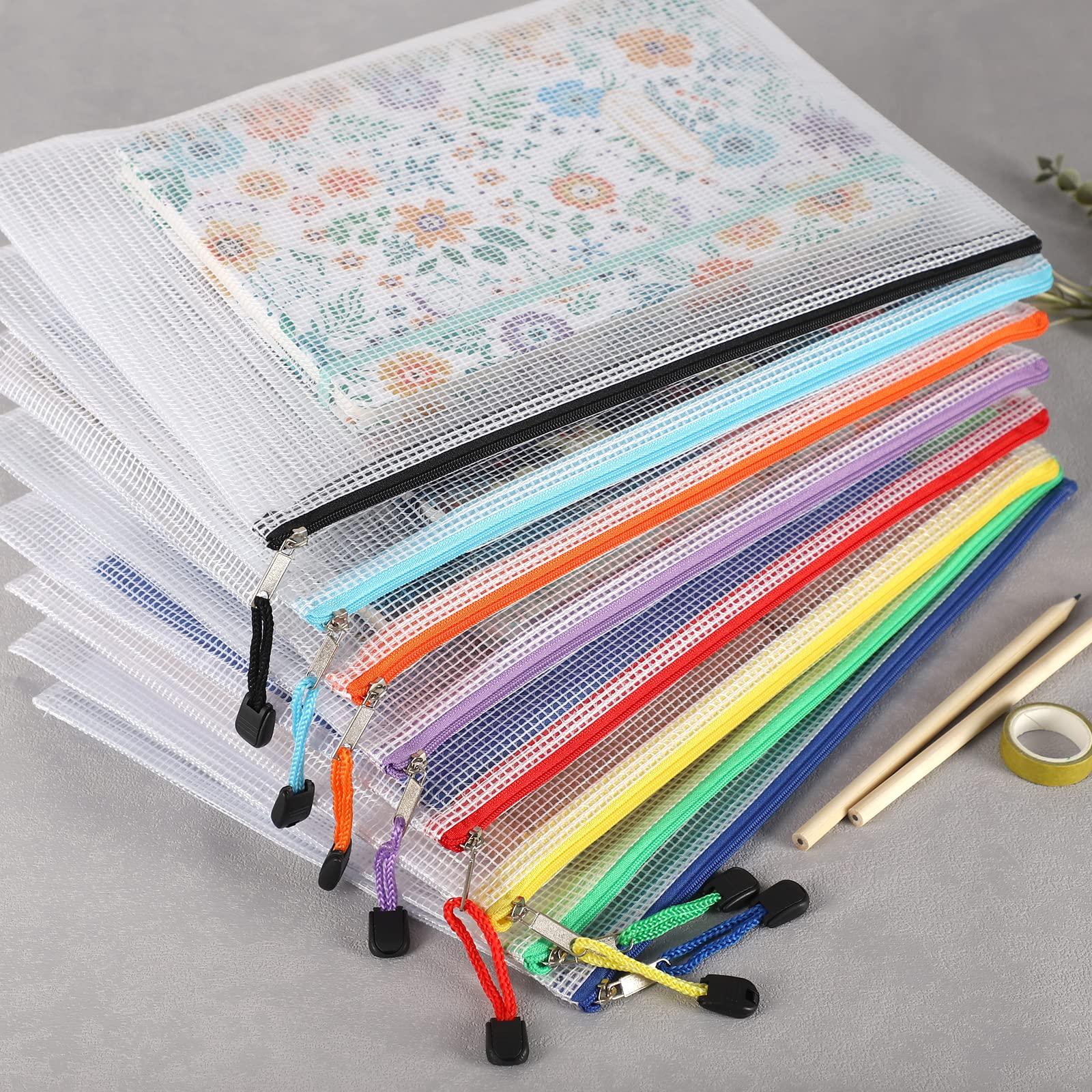 EOOUT 24pcs Mesh Zipper Pouch Bags, A4 Zipper Bags for Organizing Storage, Waterproof Zipper Pouches, Letter Size, File Bags for School, Toys, Puzzle, Board Games and Office Supplies - Image 6