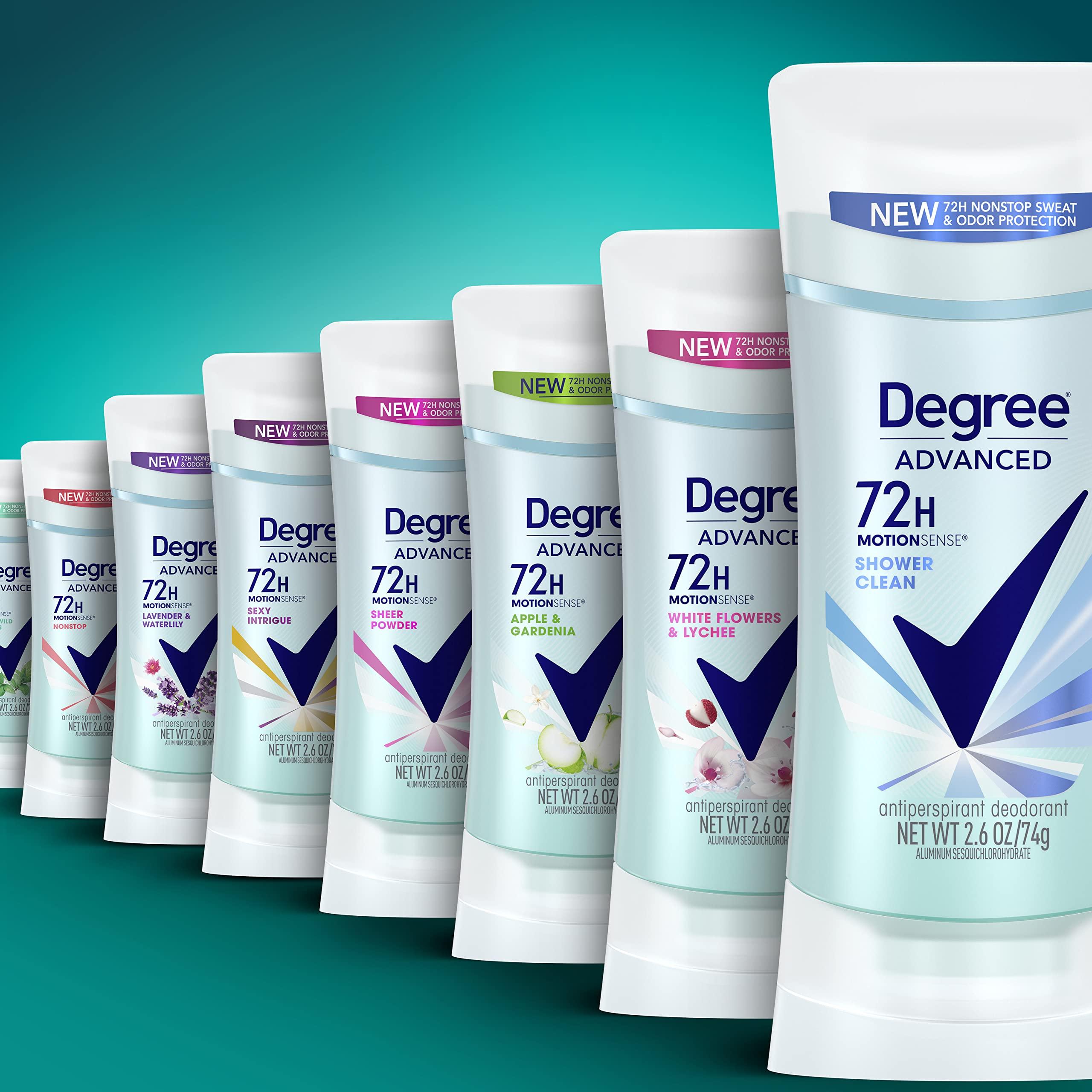Degree Advanced Antiperspirant Deodorant 4 count 72-Hour Sweat & Odor Protection Shower Clean Antiperspirant for Women with MotionSense Technology 2.6 oz - Image 15