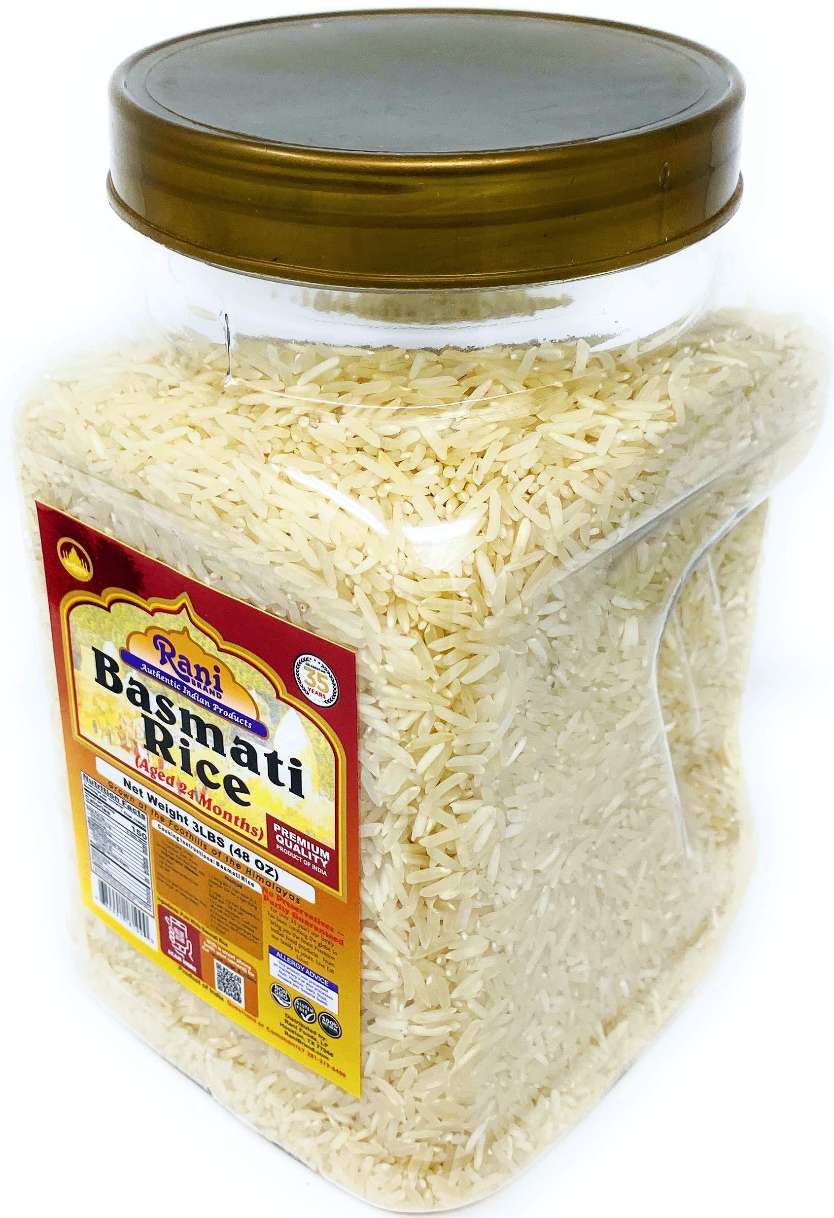 Rani Platinum White Basmati Rice Extra Long Aged 48oz (3lbs) 1.36kg PET Jar ~ All Natural | Gluten Friendly | Vegan | Indian Origin | Export Quality - Image 5