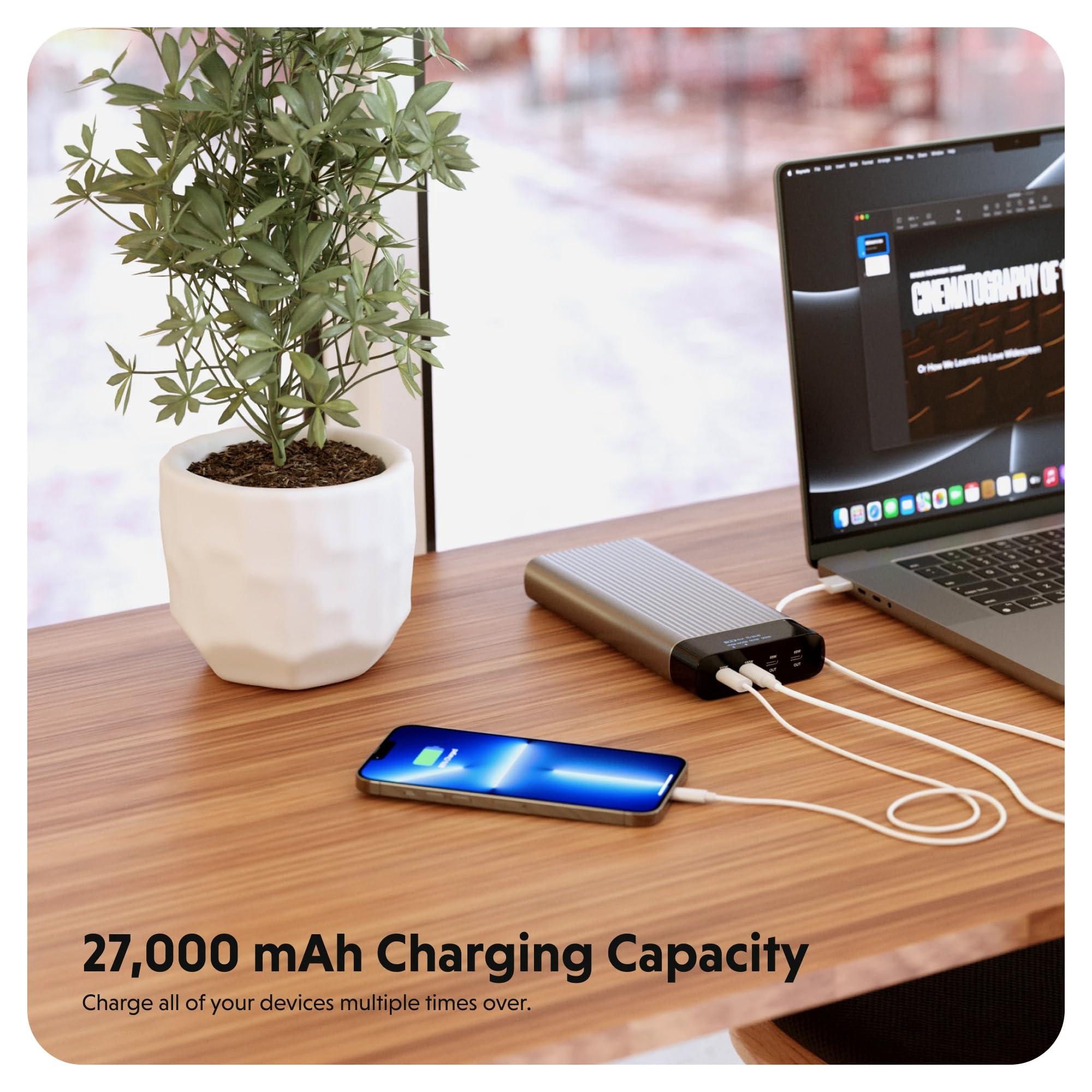 HyperJuice 245W USB-C 100Wh Battery Pack, M1 MacBook, iPad, iPhone, and More, Fast Charger Type C 27000 mAh Power Bank, Portable Charger - Image 3