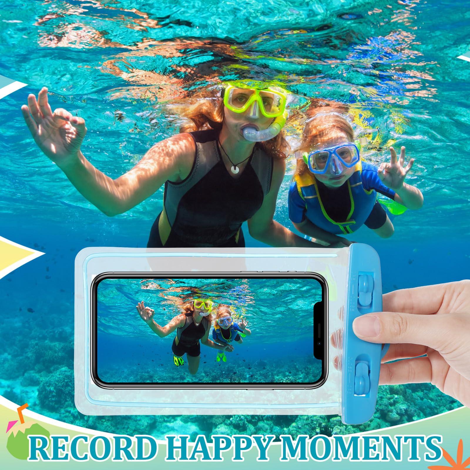 Abbylike 80 Pcs Universal Waterproof Phone Pouch Multicolor Waterproof Phone Case Dry Bag with Lanyard Glow in The Dark Outdoor Swimming Snorkeling Bag Beach Travel Must Haves for Smartphone up to 7'' - Image 7