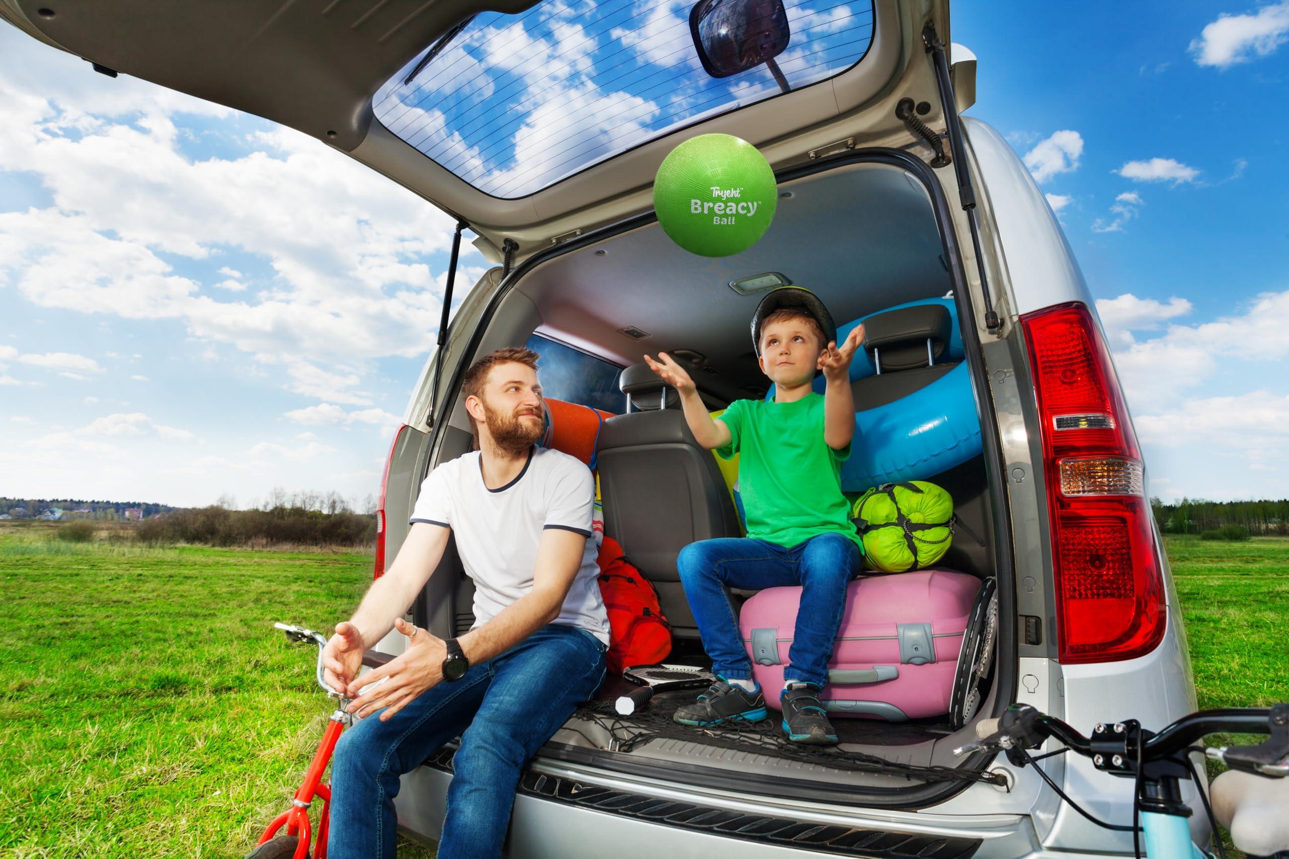 Tryeht Self Inflating Ball 5", Rubber New Feel Breacy Ball, Hi Bouncy, Never Need Pump, Neon Green, Playground Balls, Handball, Dodgeballs, Picnic and School Play in and Outdoor - Image 8